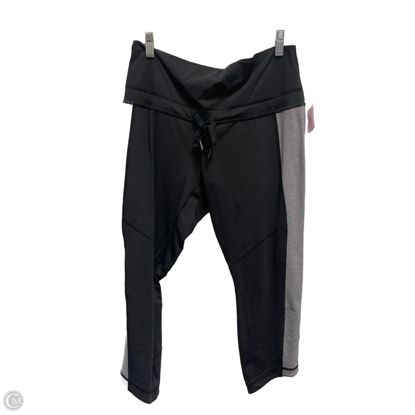 Athletic Leggings Capris By Lululemon In Black & Grey, Size: L