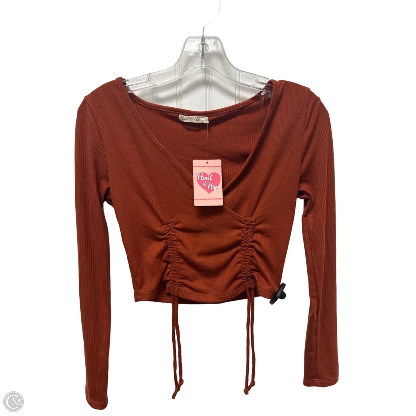 Top Long Sleeve Basic By Heart & Hips In Orange, Size: S