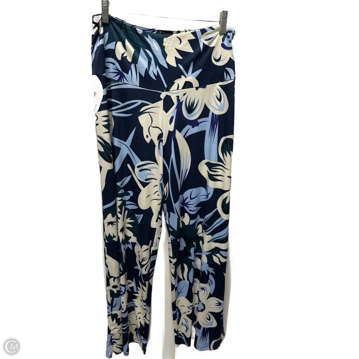 Pants Wide Leg By Clothes Mentor In Blue & White, Size: 8