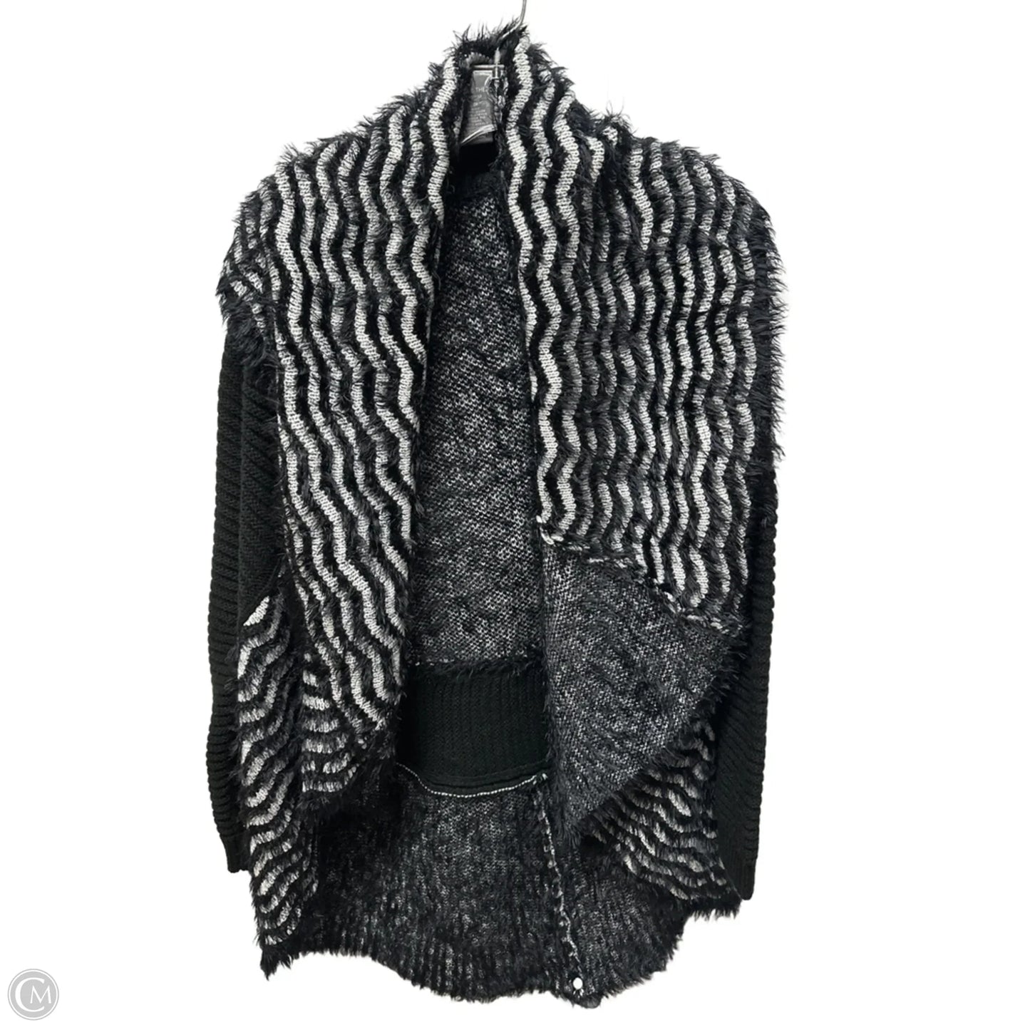 Sweater Cardigan By Chelsea And Violet In Black & White, Size: 1x