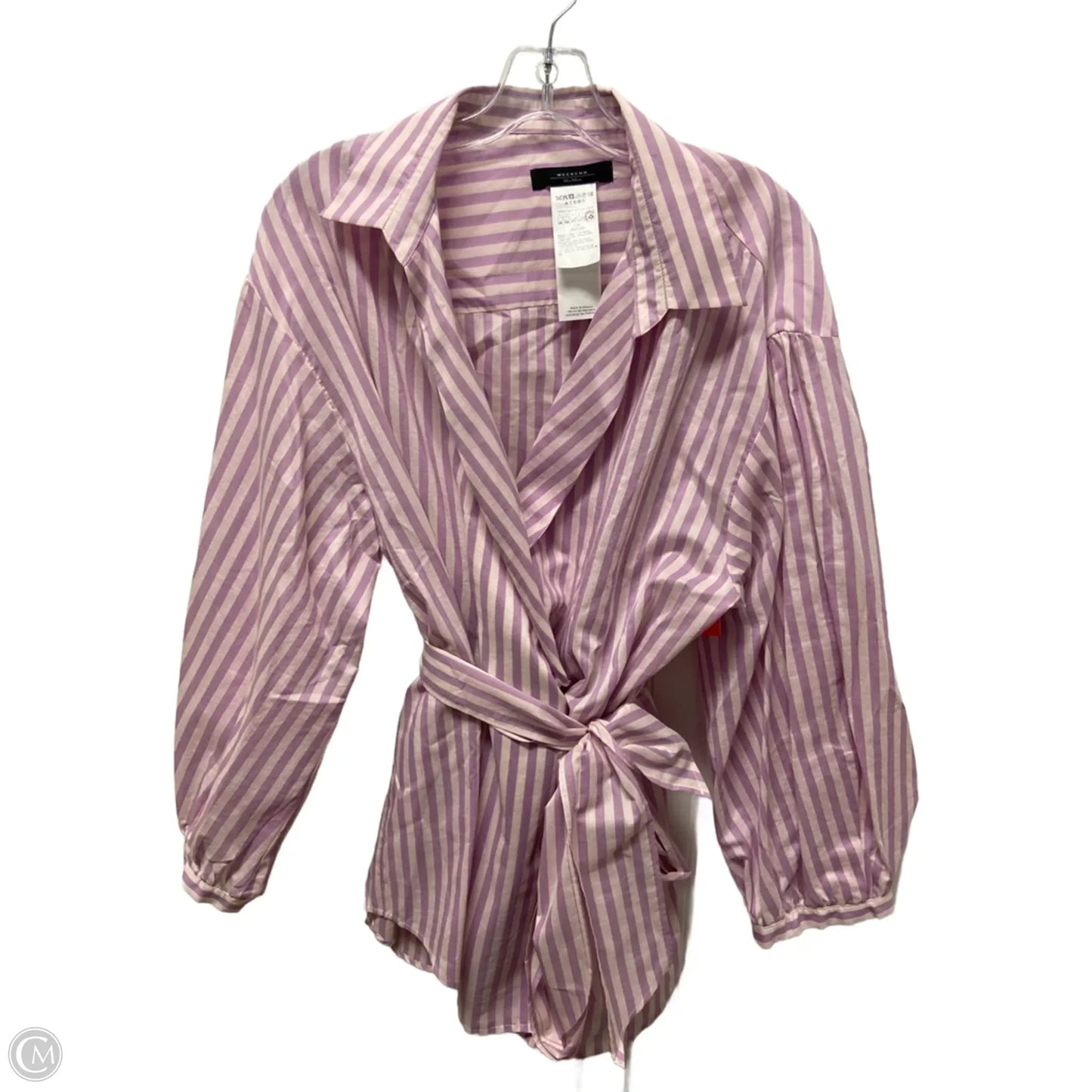 Top Long Sleeve Designer By Max Mara In Striped Pattern, Size: 1x