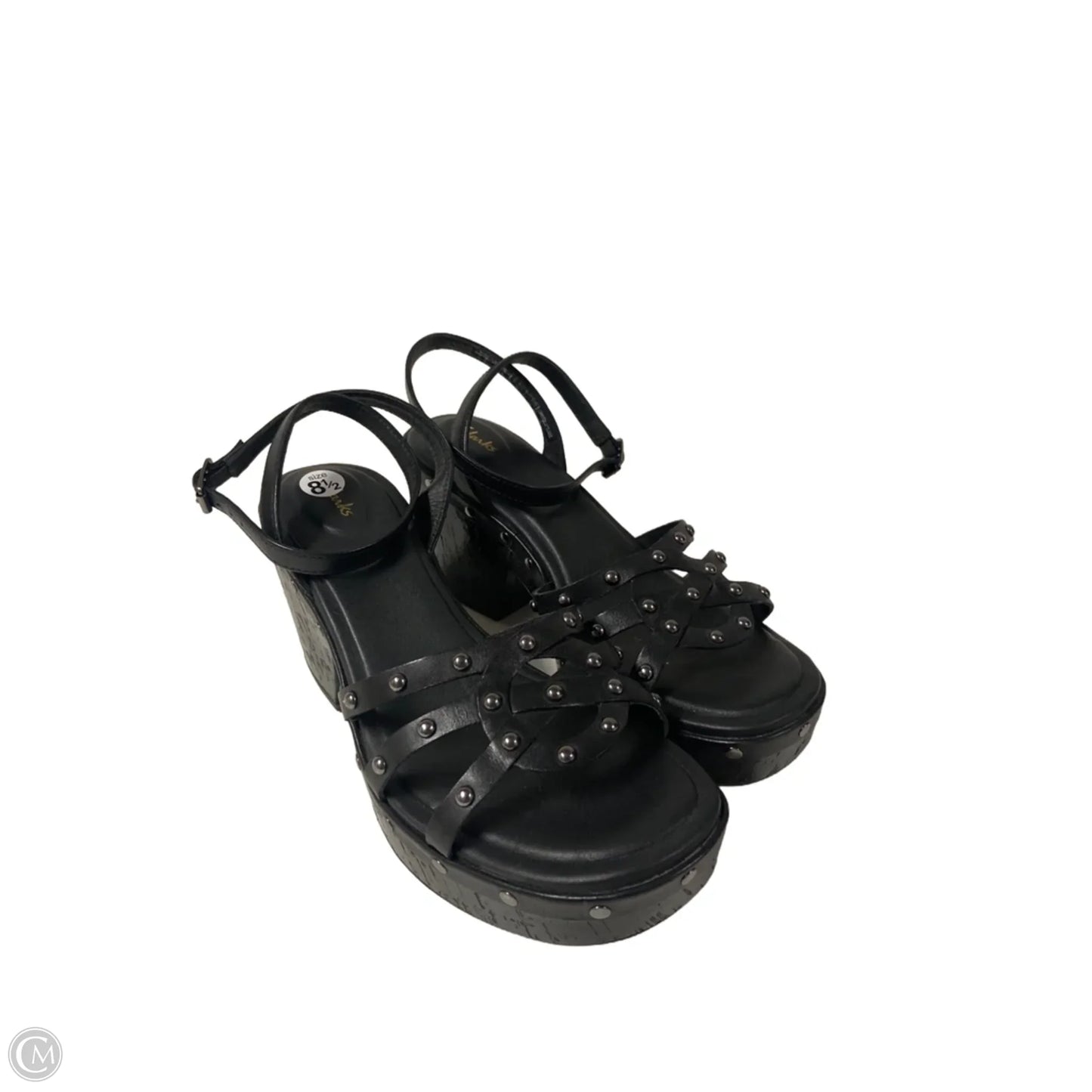 Sandals Heels Block By Clarks In Black, Size: 8.5