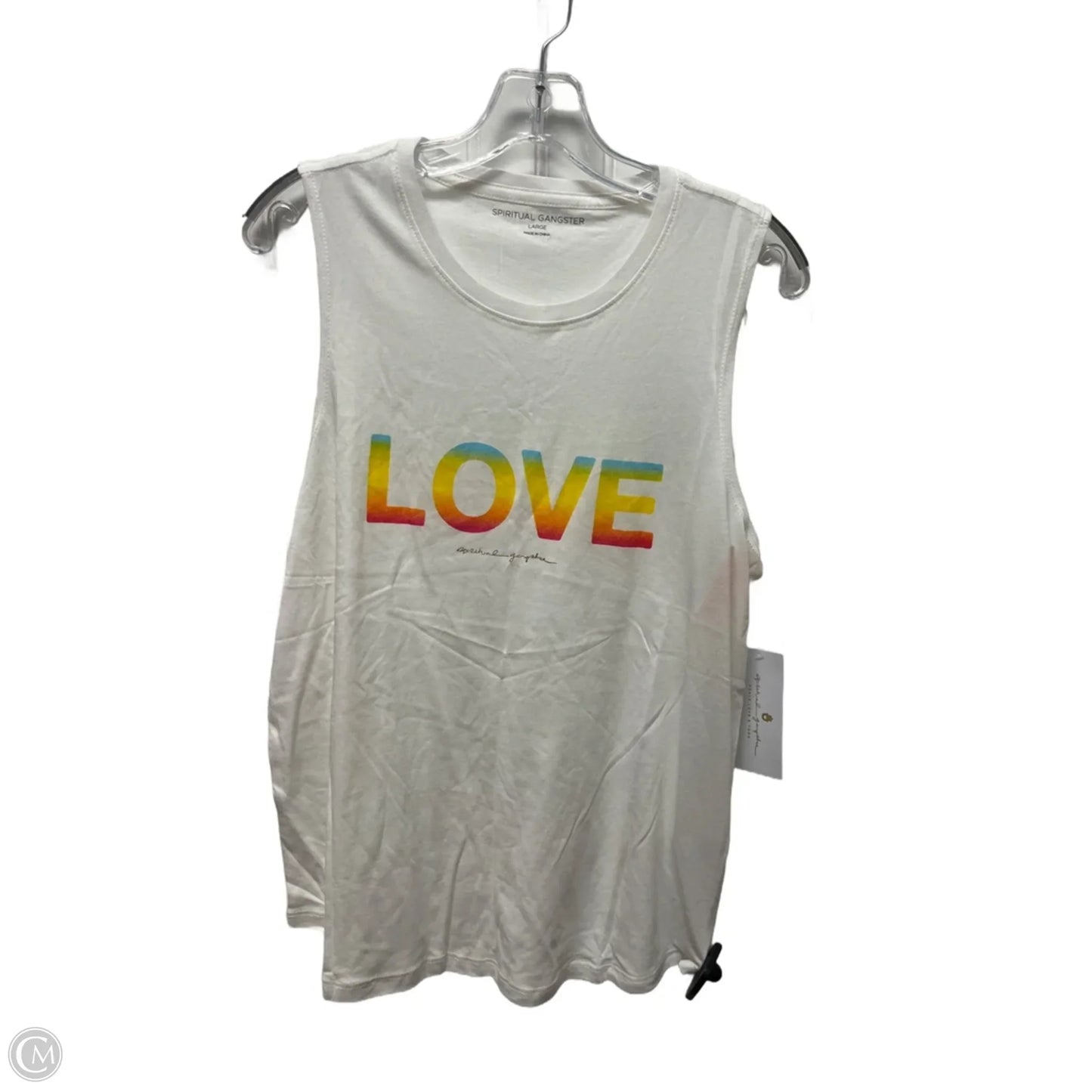 Athletic Tank Top By Spiritual Gangster In White, Size: L