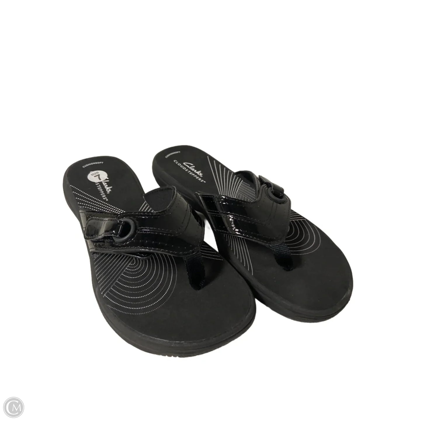 Sandals Flip Flops By Clarks In Black, Size: 7