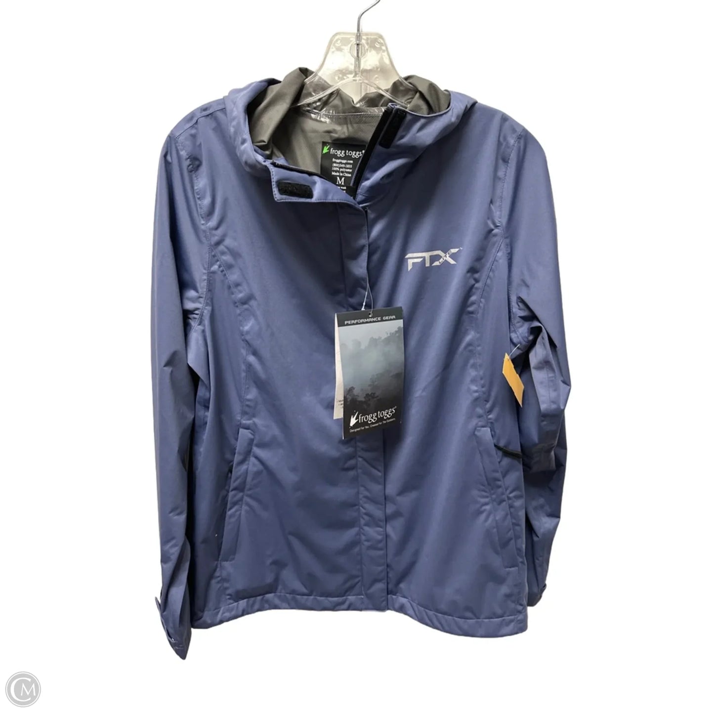 Jacket Windbreaker By Clothes Mentor In Blue, Size: M