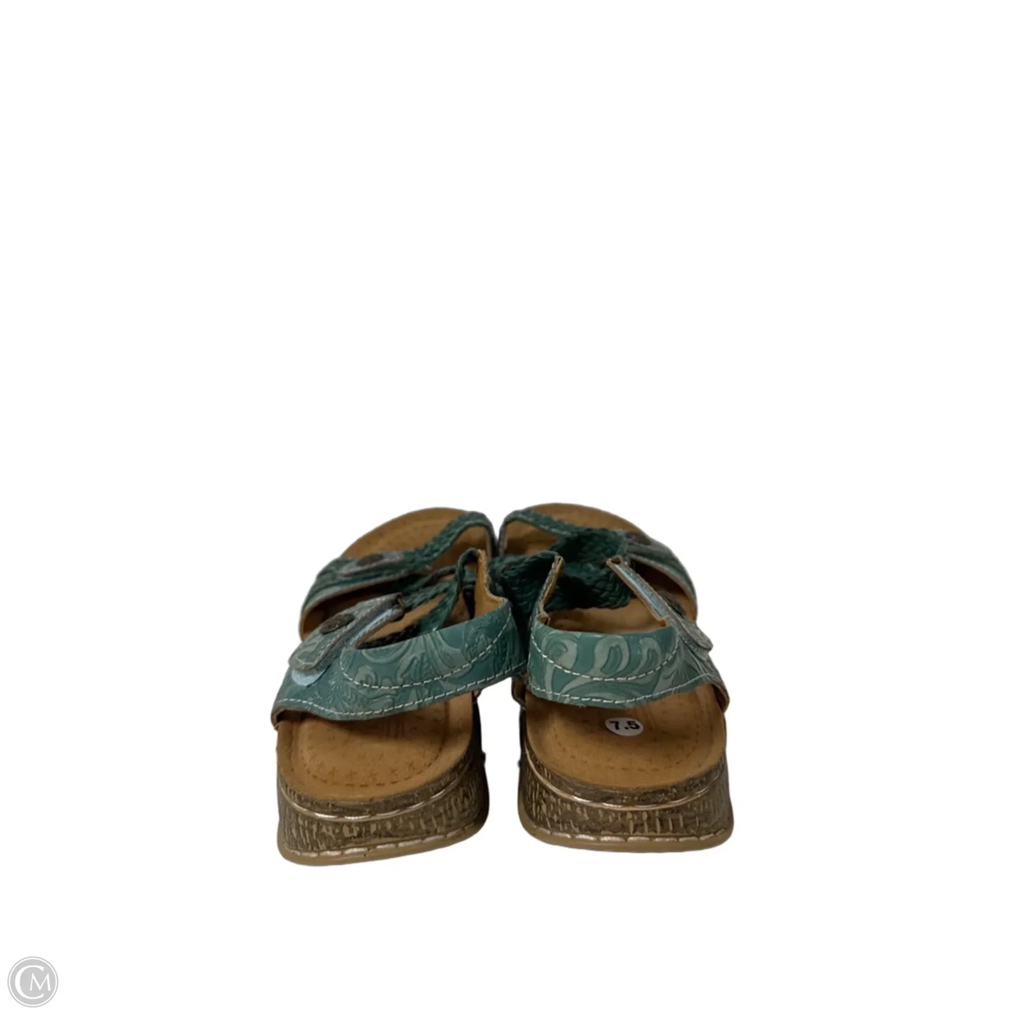 Sandals Flats By Spring Step In Green, Size: 7.5