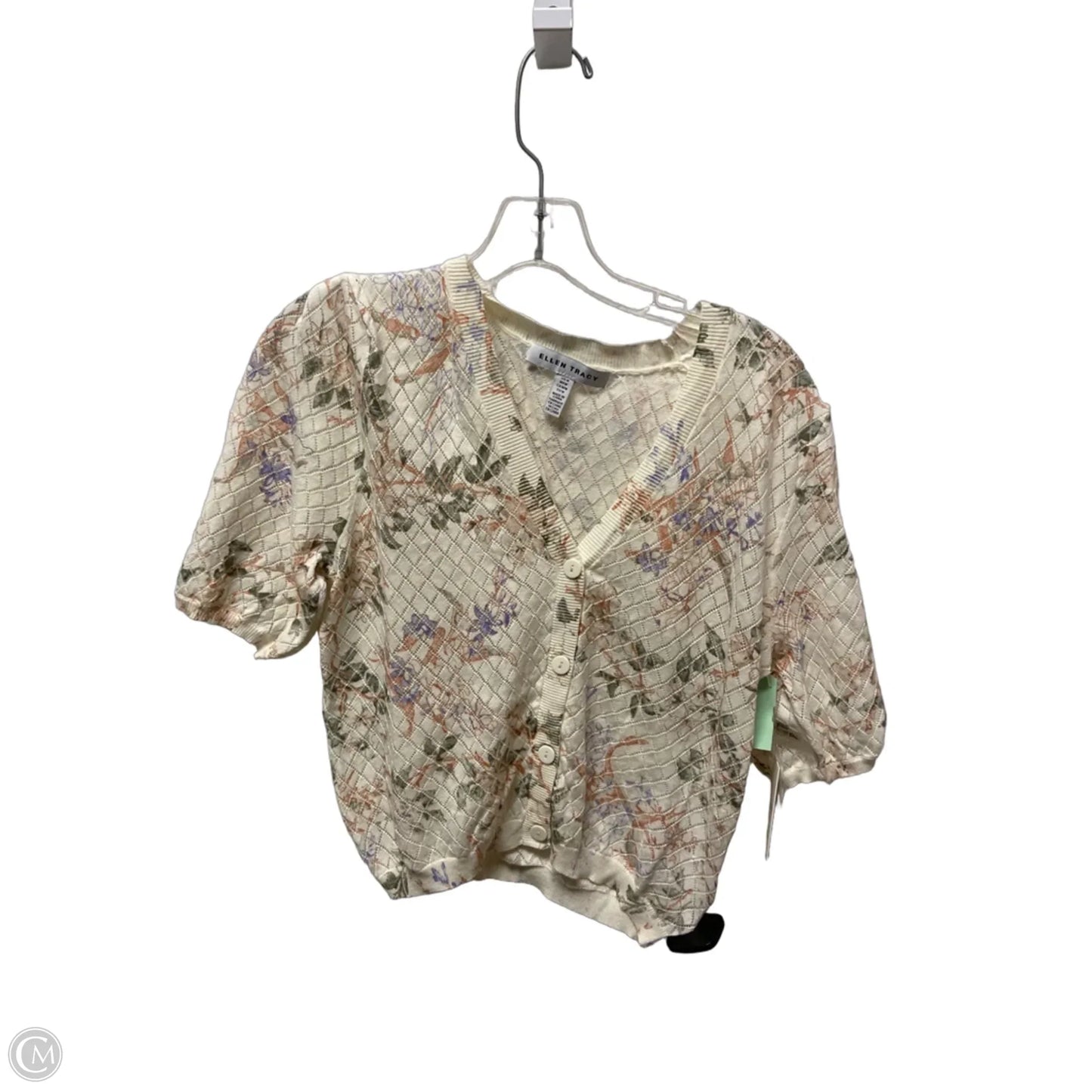Top Short Sleeve By Ellen Tracy In Cream, Size: M