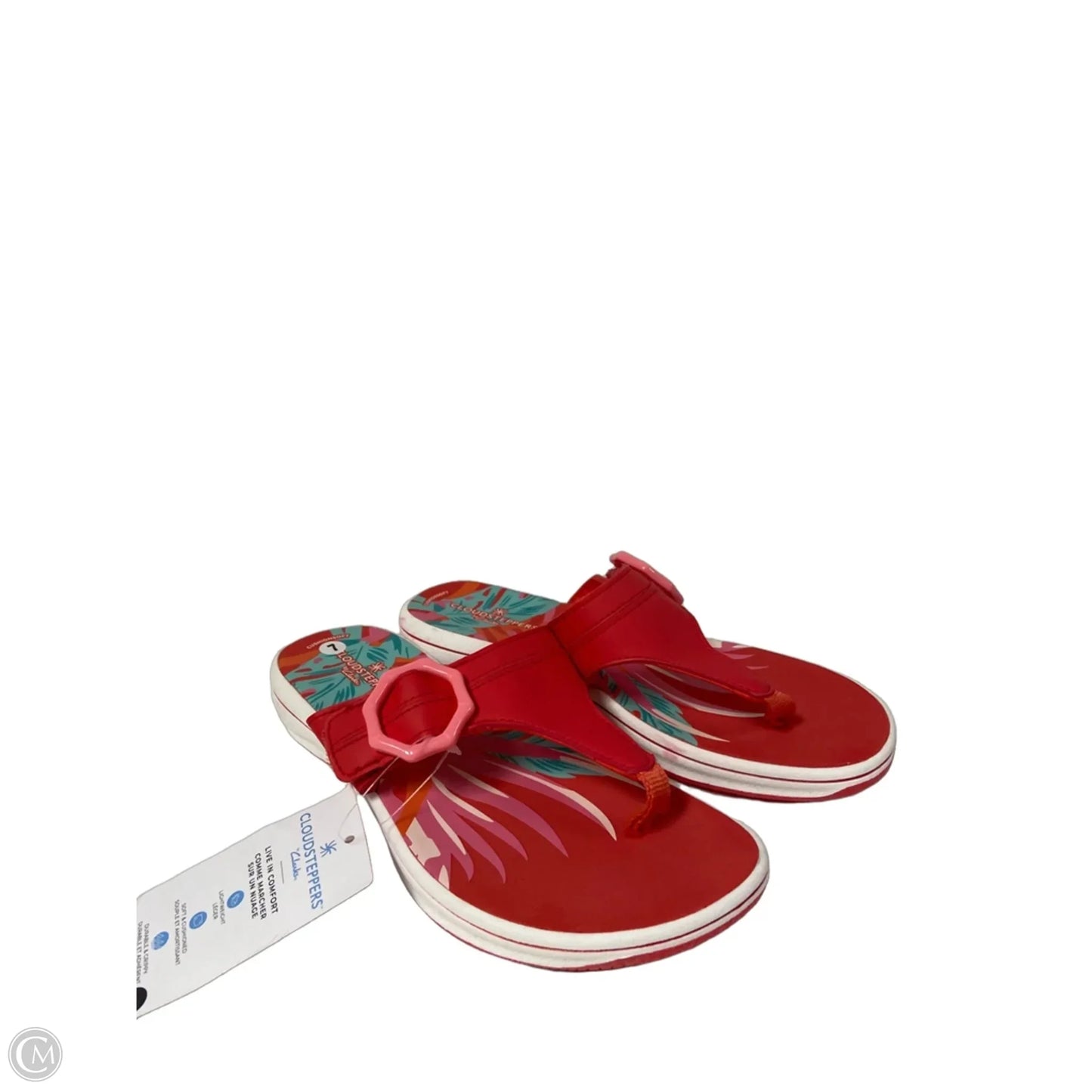 Sandals Flip Flops By Clarks In Red, Size: 7