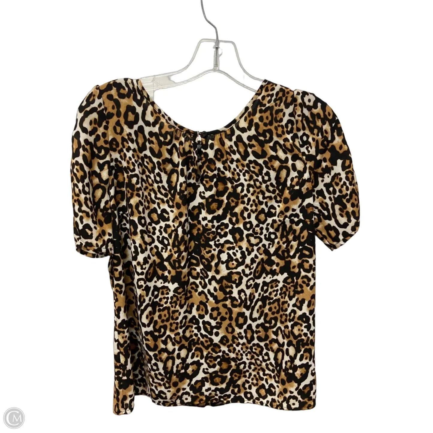 Top Short Sleeve Basic By Talbots In Animal Print, Size: Mp