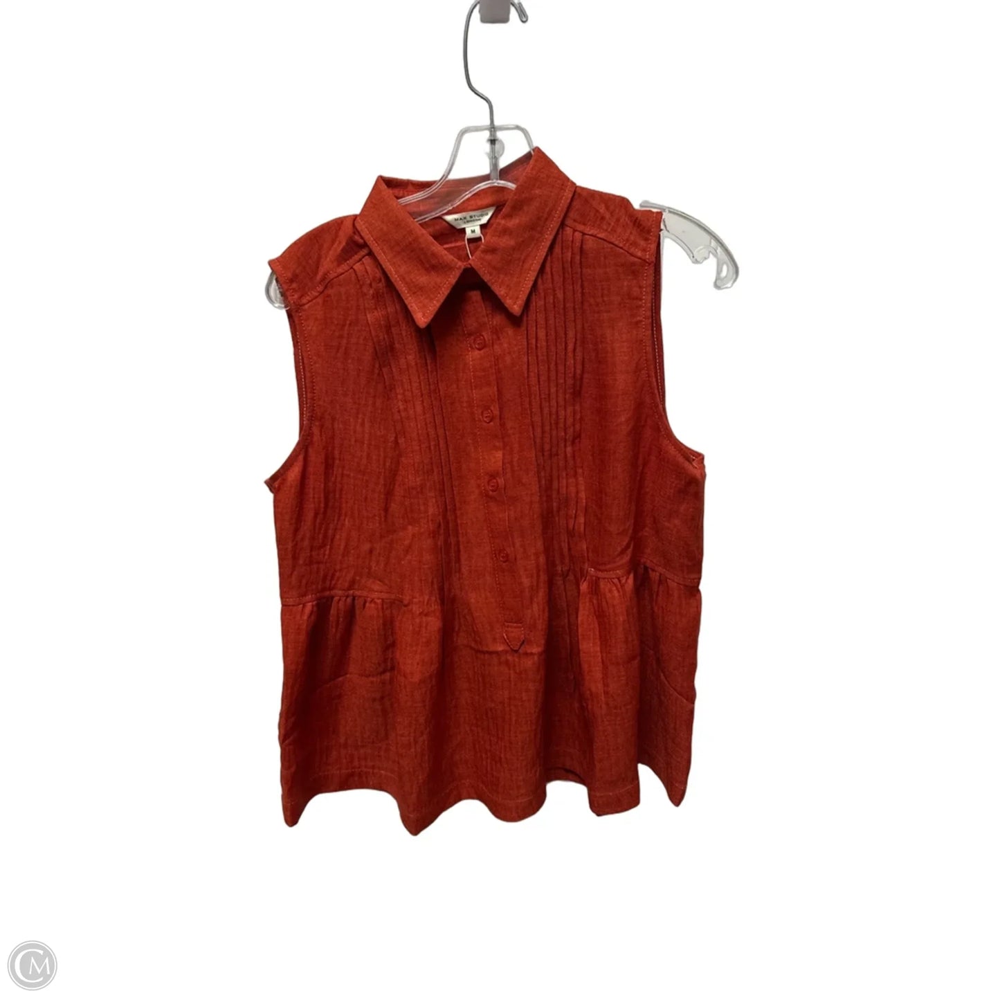 Top Sleeveless By Max Studio In Orange, Size: M