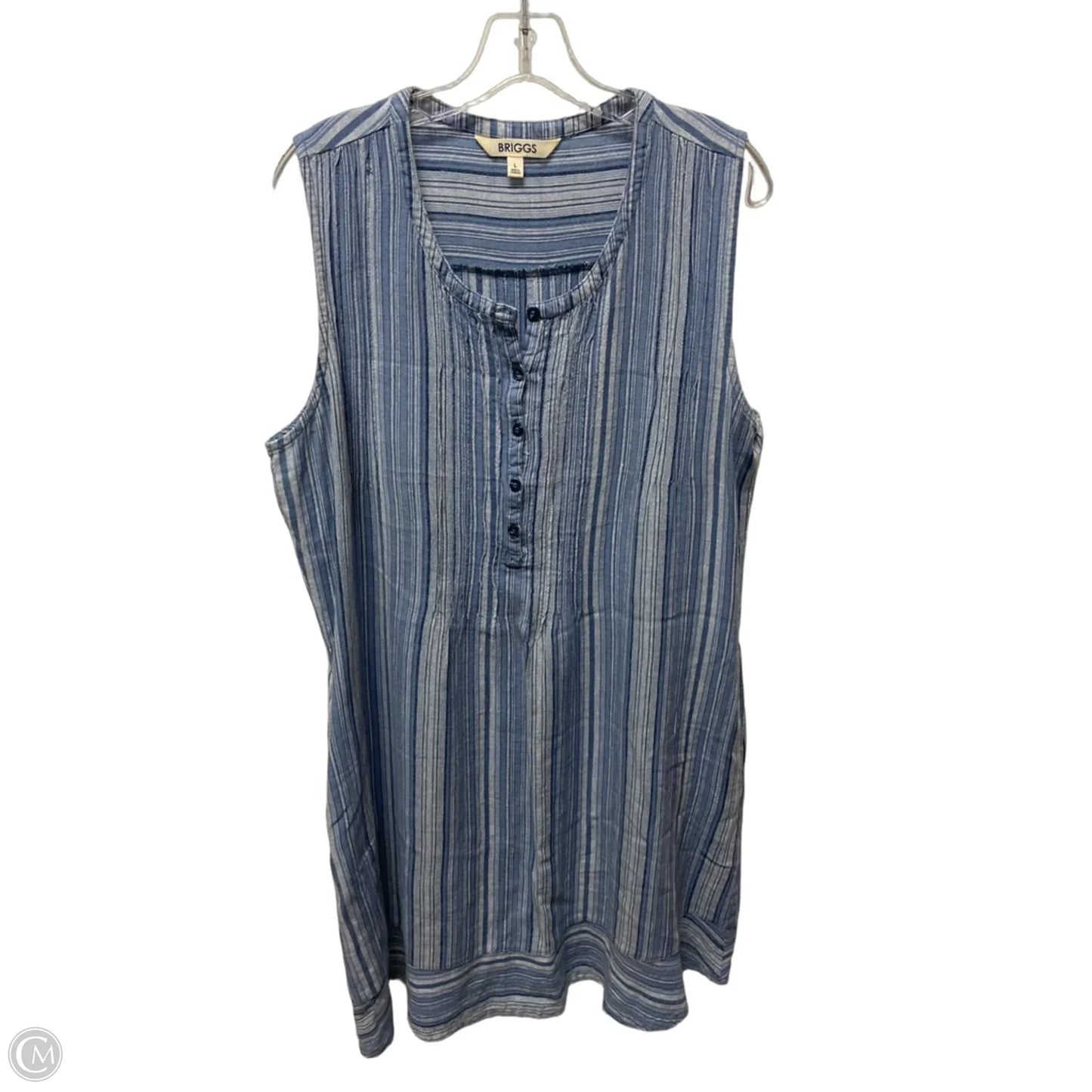 Dress Casual Short By Briggs In Blue & White, Size: L