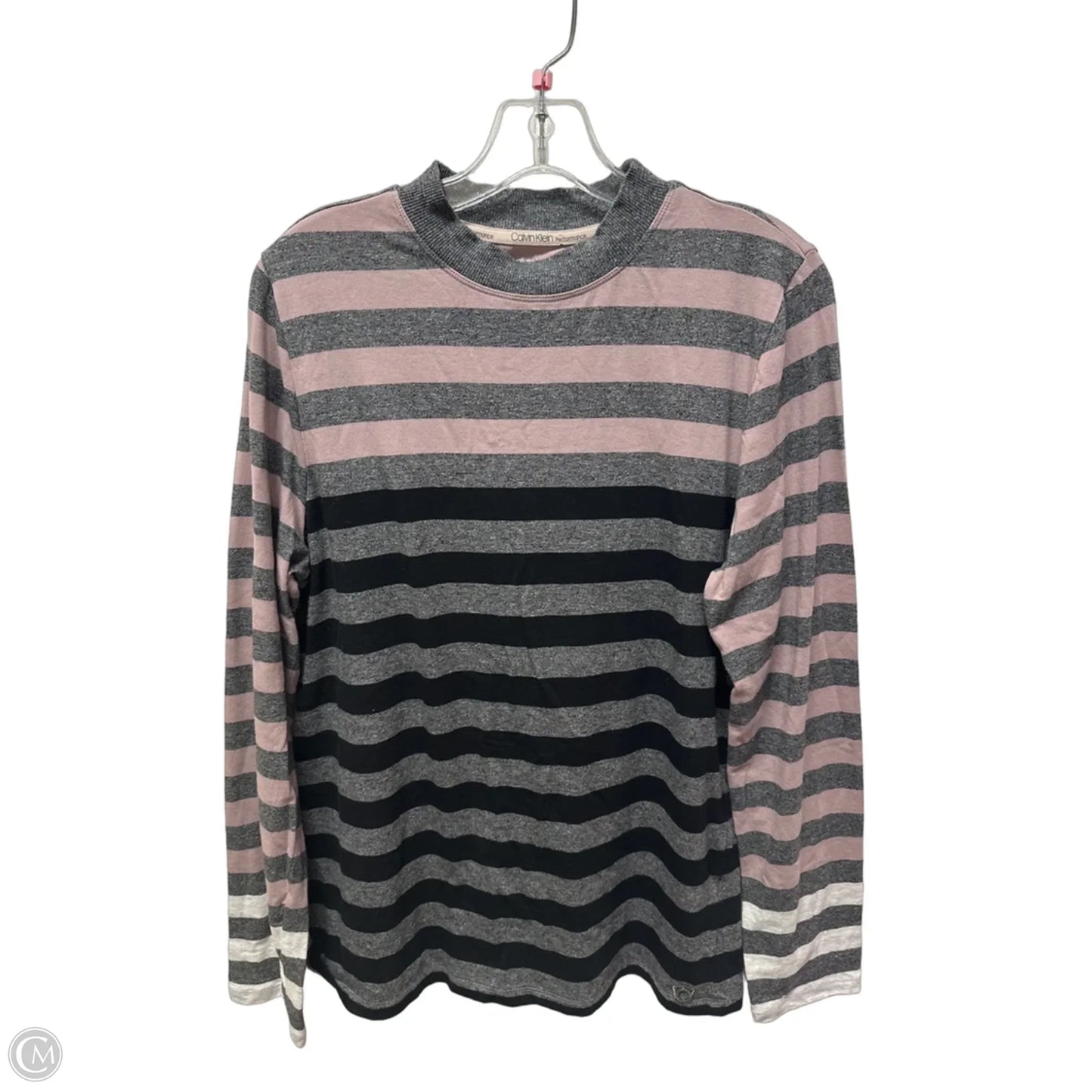 Athletic Sweatshirt Crewneck By Calvin Klein Performance In Striped Pattern, Size: Xl