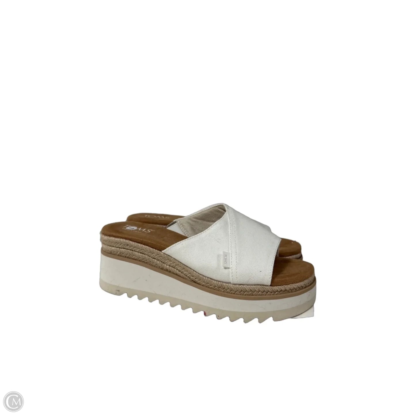 Sandals Heels Wedge By Toms In White, Size: 7