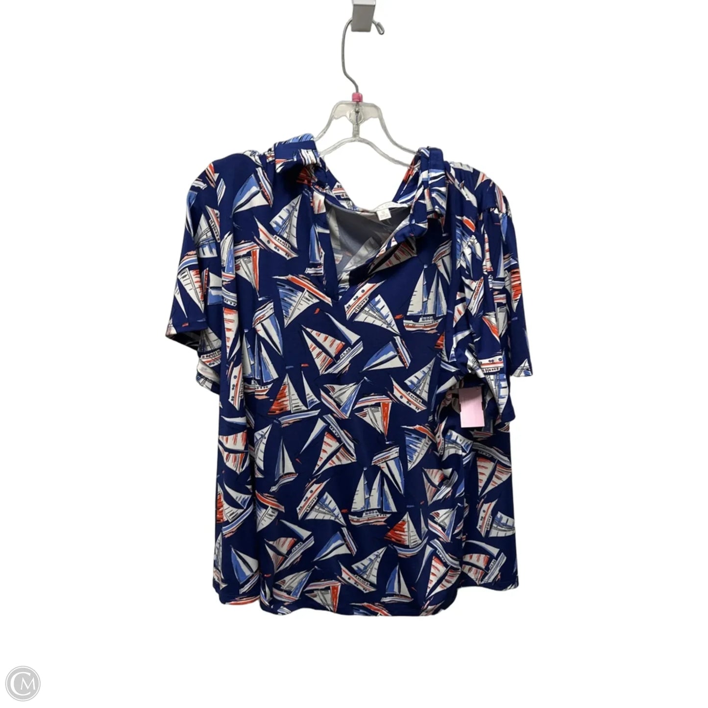 Top Short Sleeve By Clothes Mentor In Blue, Size: 1x
