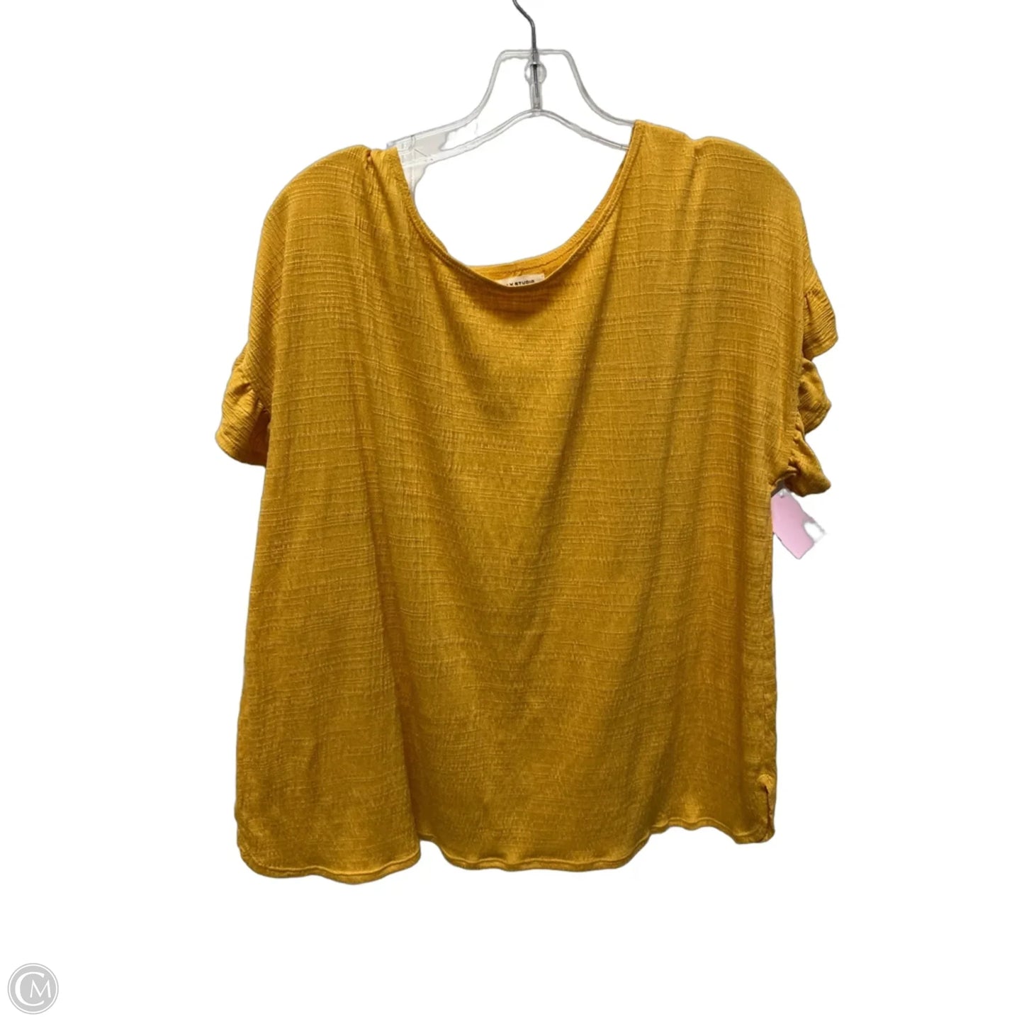 Top Short Sleeve Basic By Max Studio In Yellow, Size: 2x