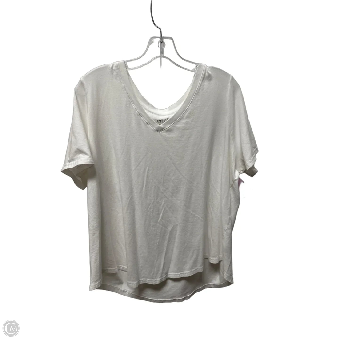 Top Short Sleeve Basic By Terra & Sky In White, Size: 1x