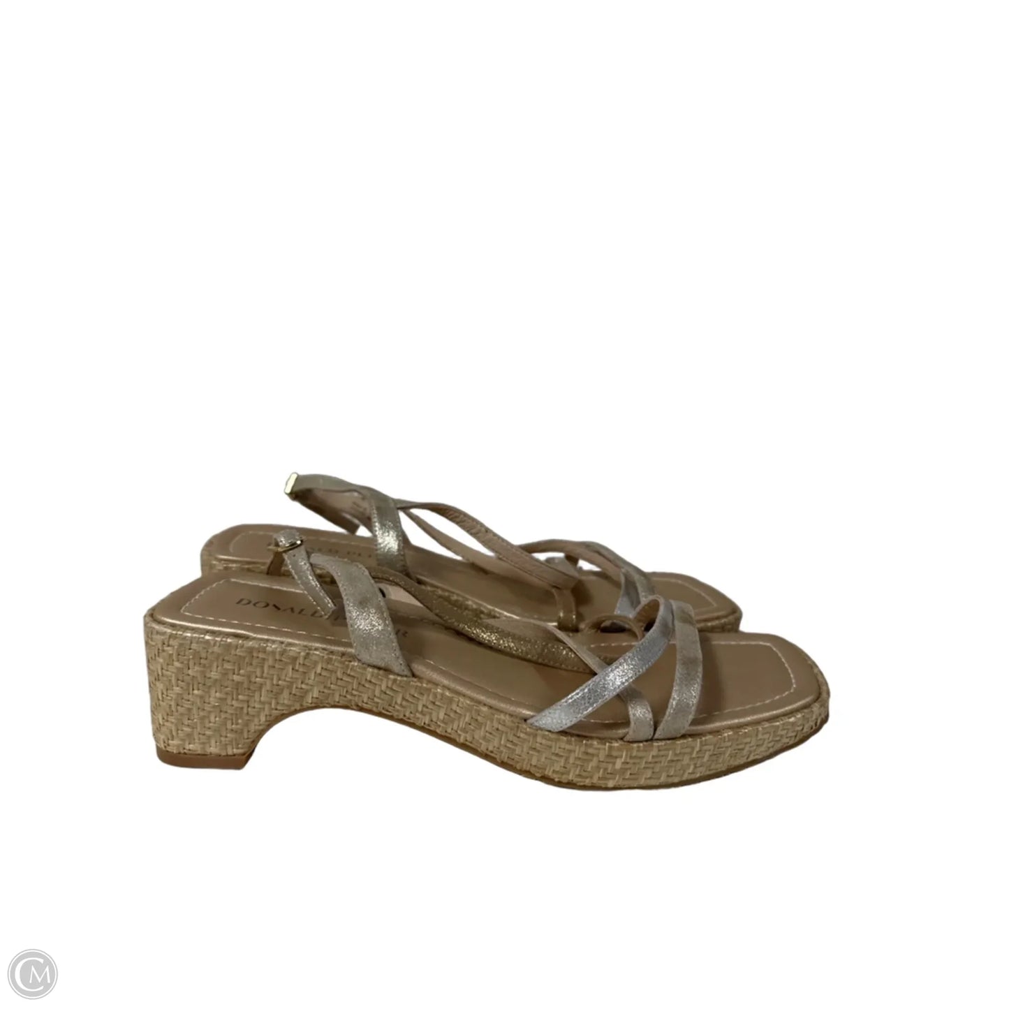 Sandals Heels Wedge By Donald Pliner In Gold & Silver, Size: 8.5