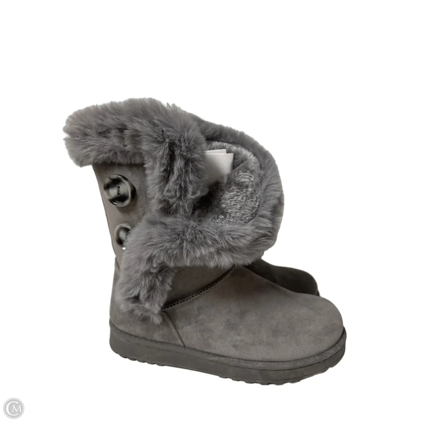 Boots Ankle Flats By So In Grey, Size: 7