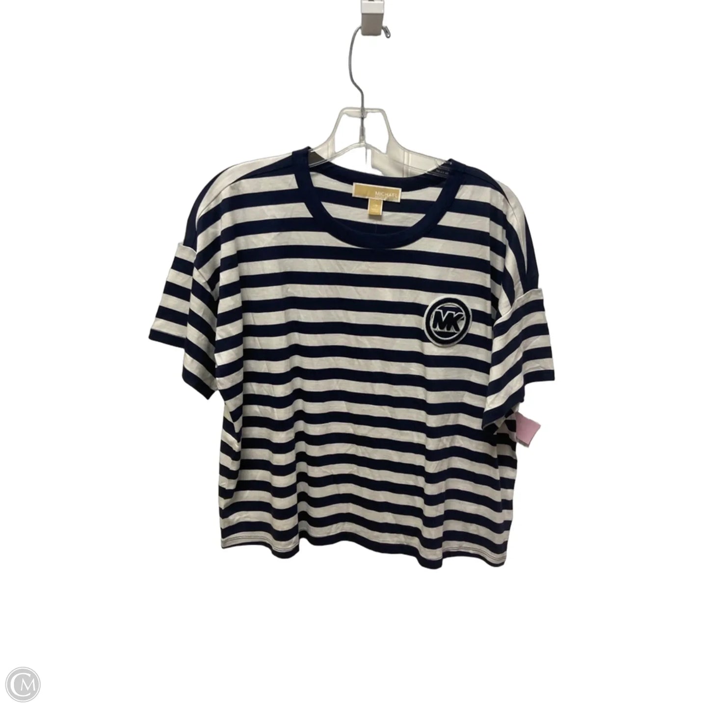 Top Short Sleeve Basic By Michael By Michael Kors In Striped Pattern, Size: L