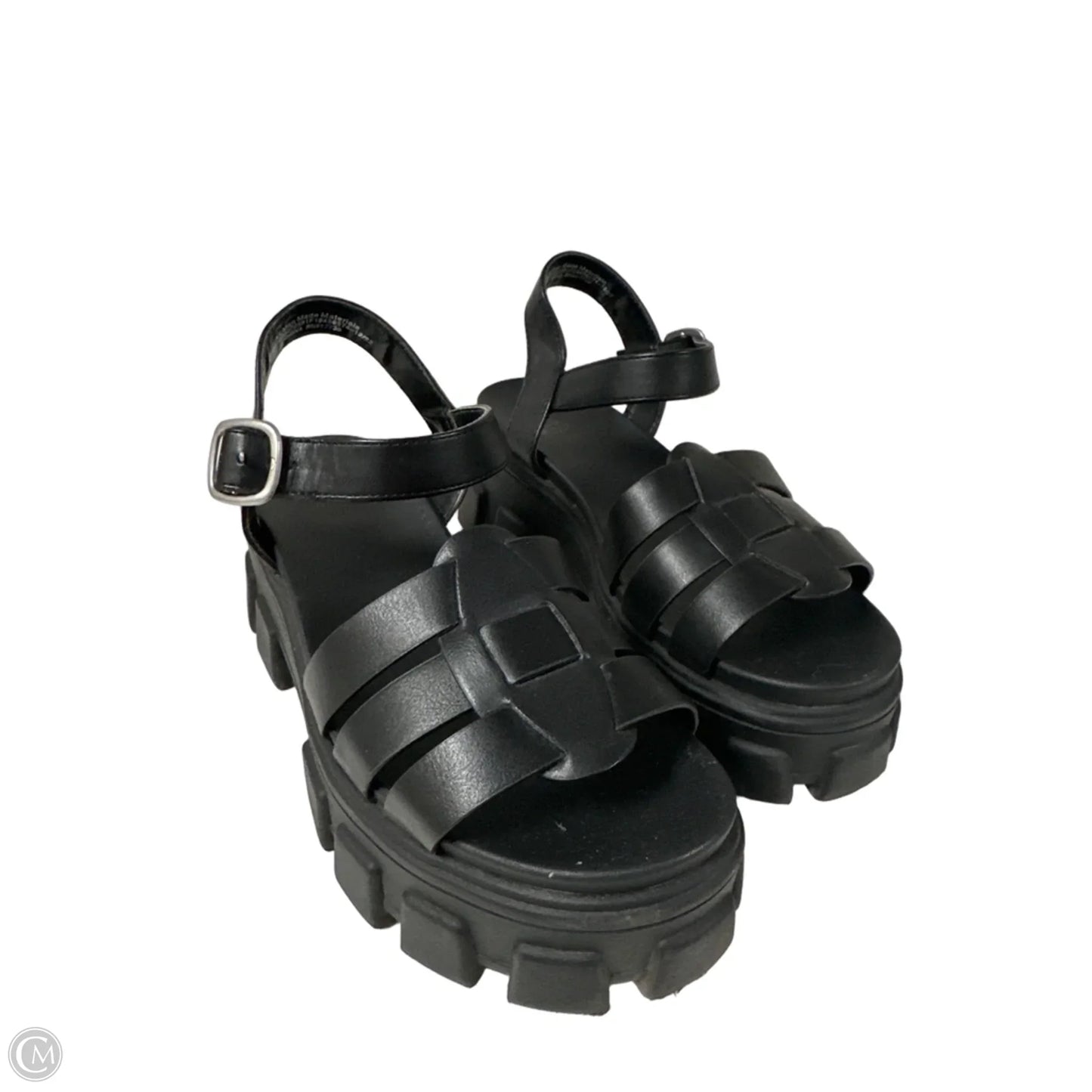 Sandals Heels Platform By Wild Fable In Black, Size: 6