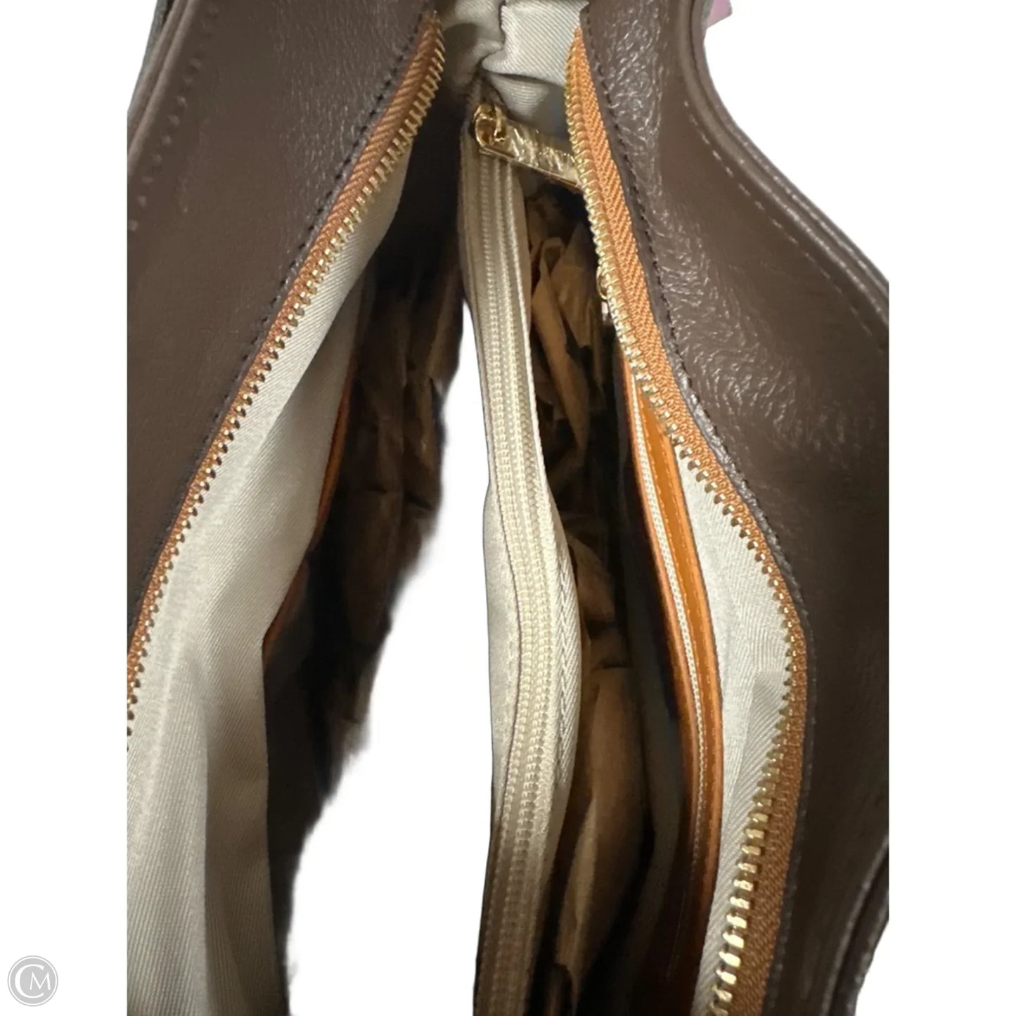 Handbag Leather By Valentina, Size: Large