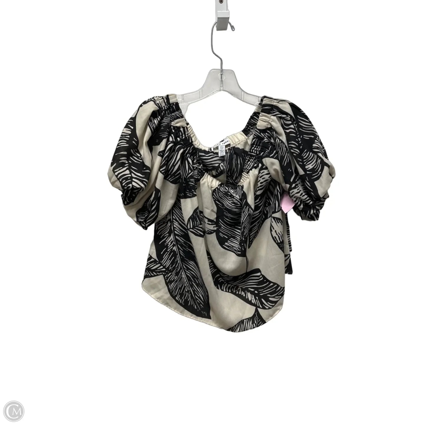 Top Short Sleeve By Ellen Tracy In Black & Cream, Size: S