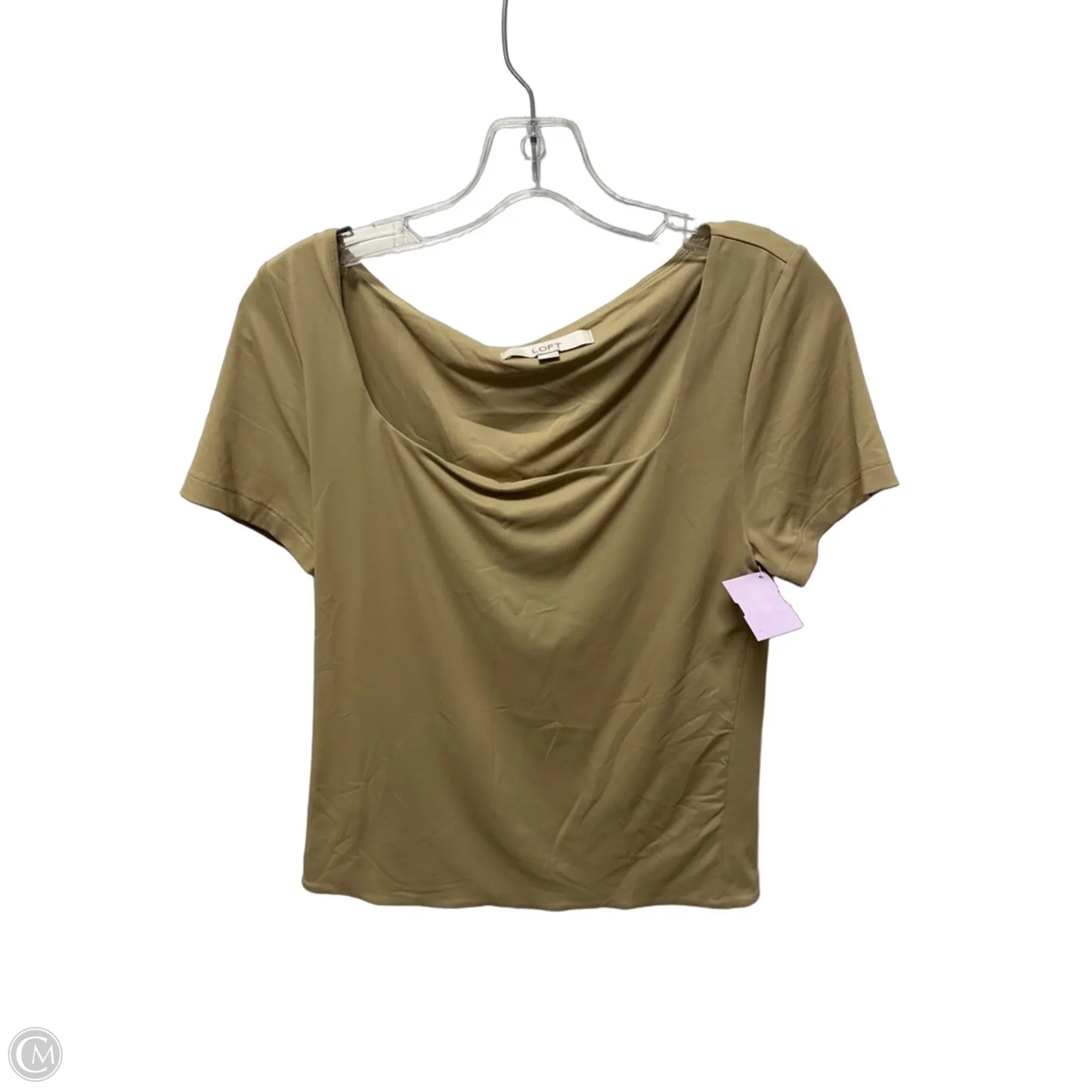 Top Short Sleeve By Loft In Tan, Size: L