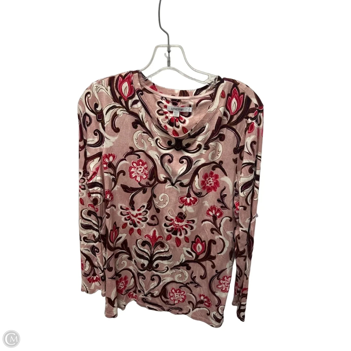 Top Long Sleeve Basic By Chicos In Pink, Size: M