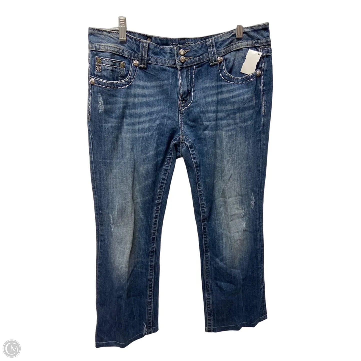 Jeans Straight By Miss Me In Blue Denim, Size: 14