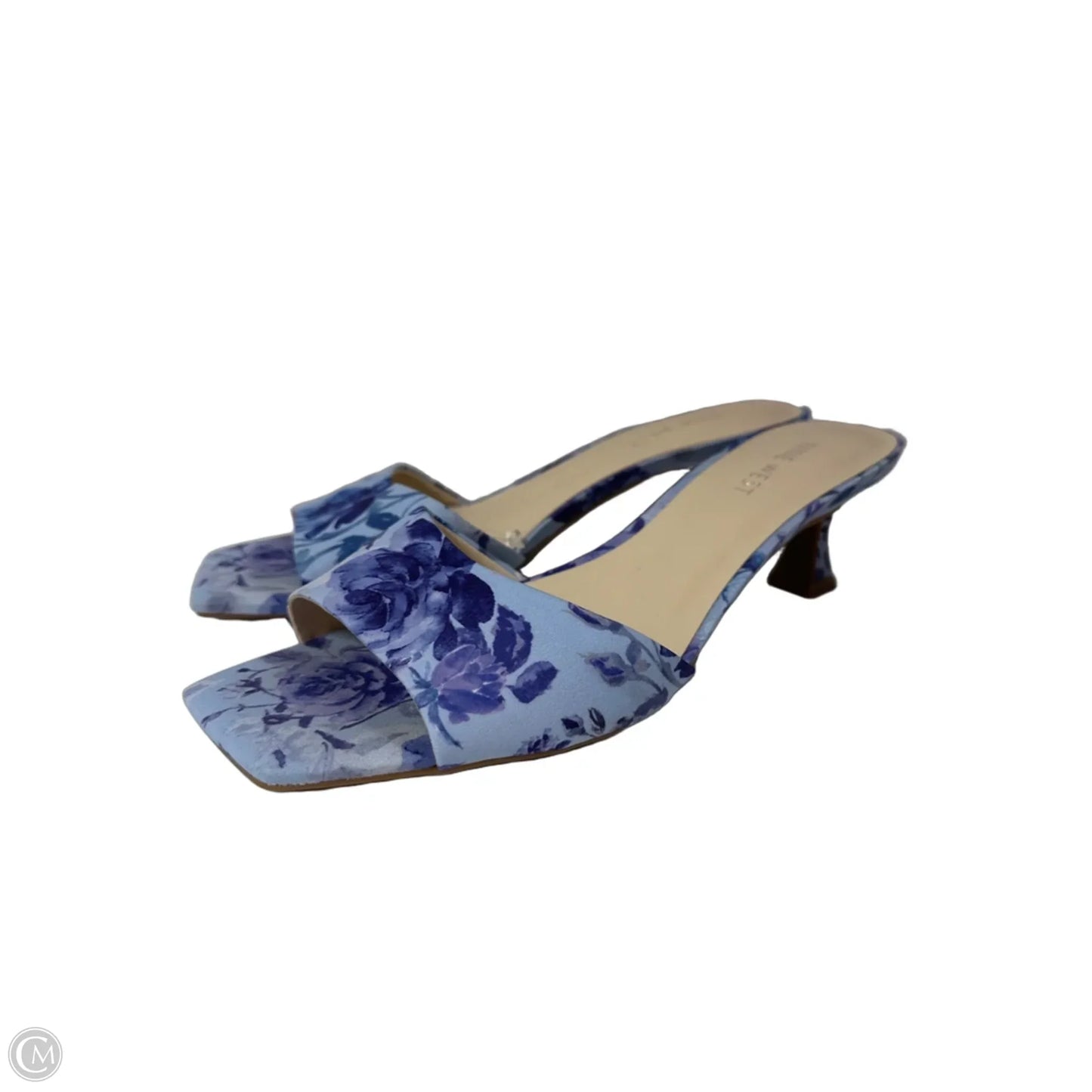 Sandals Heels Kitten By Nine West In Blue, Size: 9