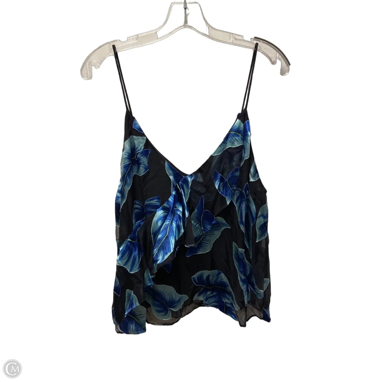 Top Sleeveless Designer By Alice + Olivia In Black & Blue, Size: Xl