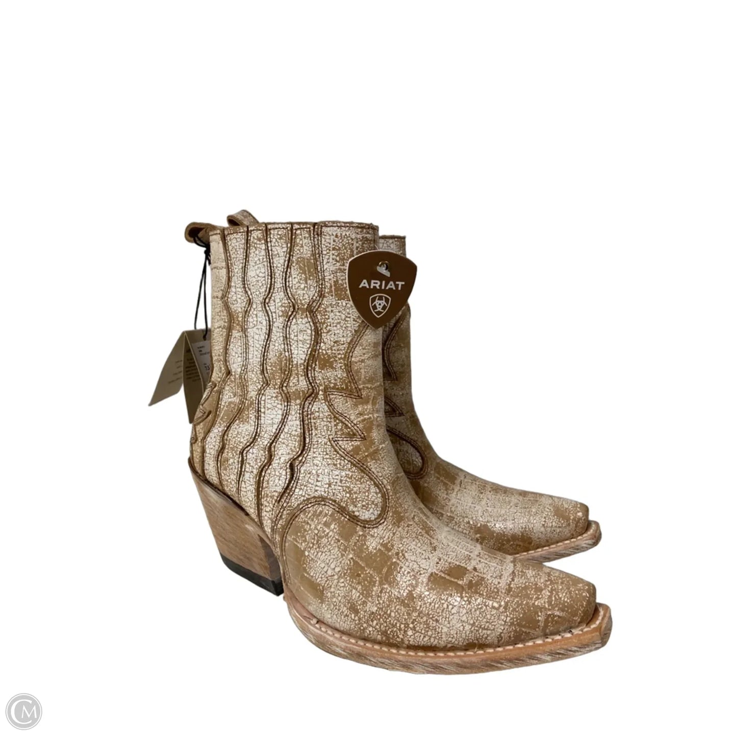 Boots Western By Ariat In Tan & White, Size: 7.5
