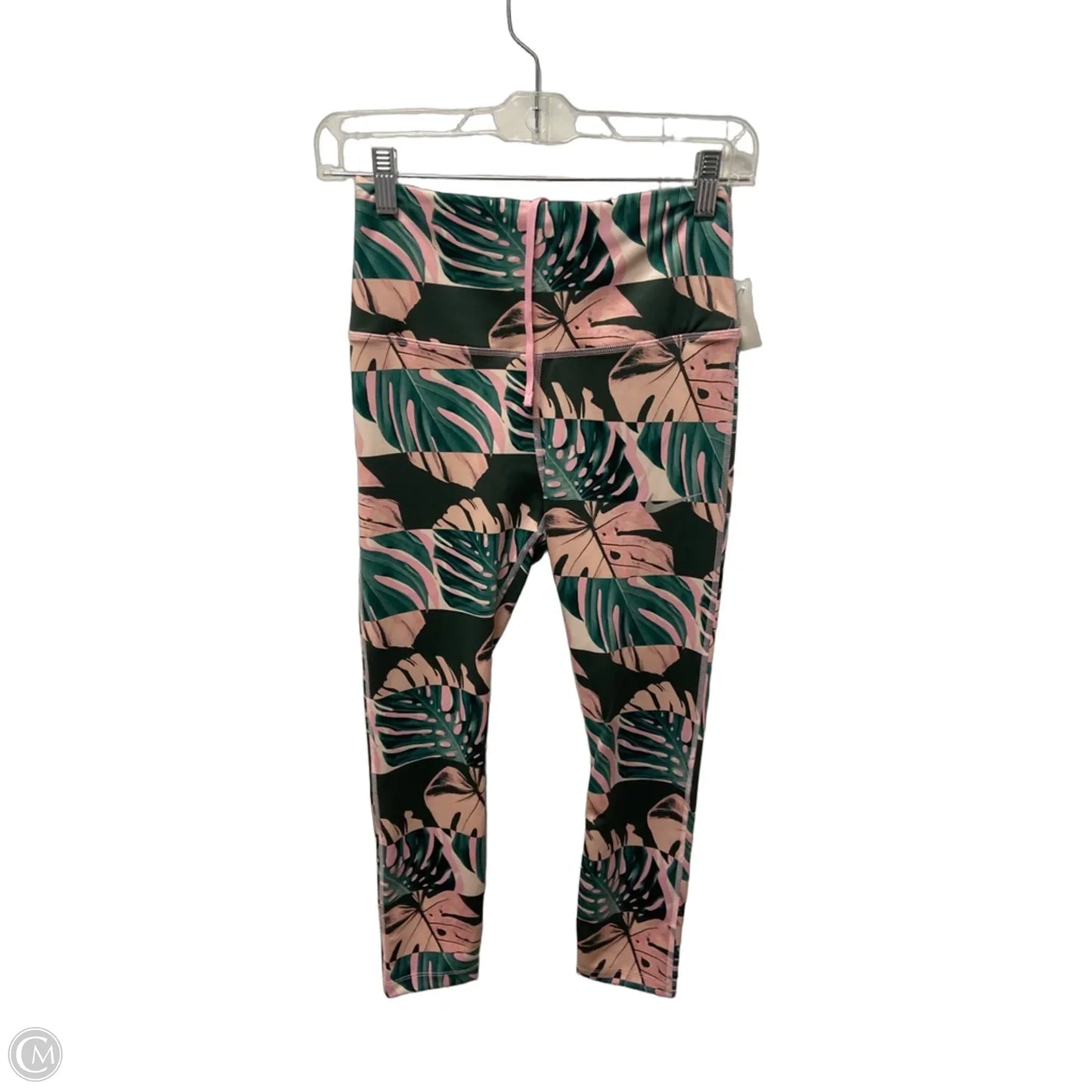 Athletic Leggings By Nike In Green & Pink, Size: S