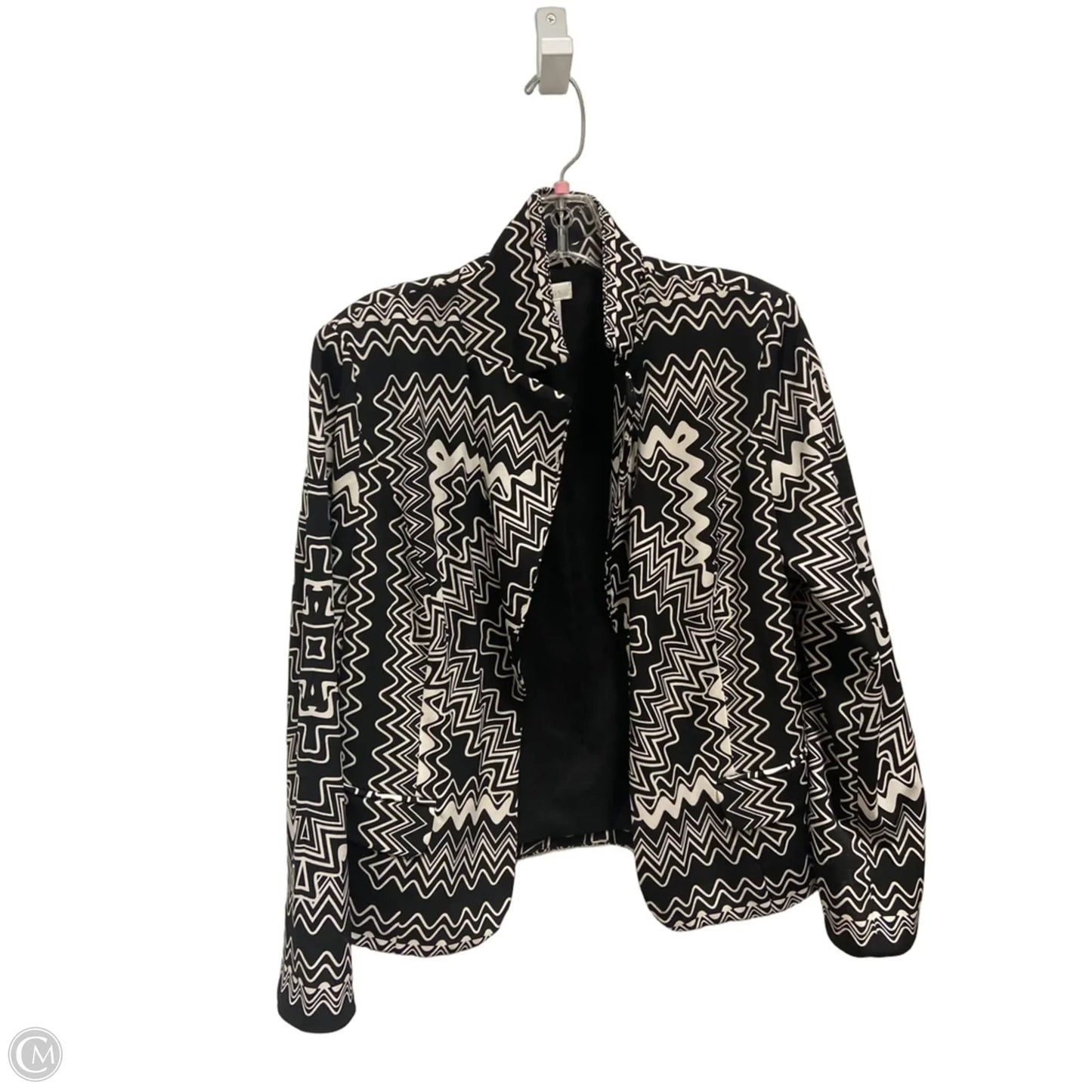 Blazer By Chicos In Black & White, Size: M