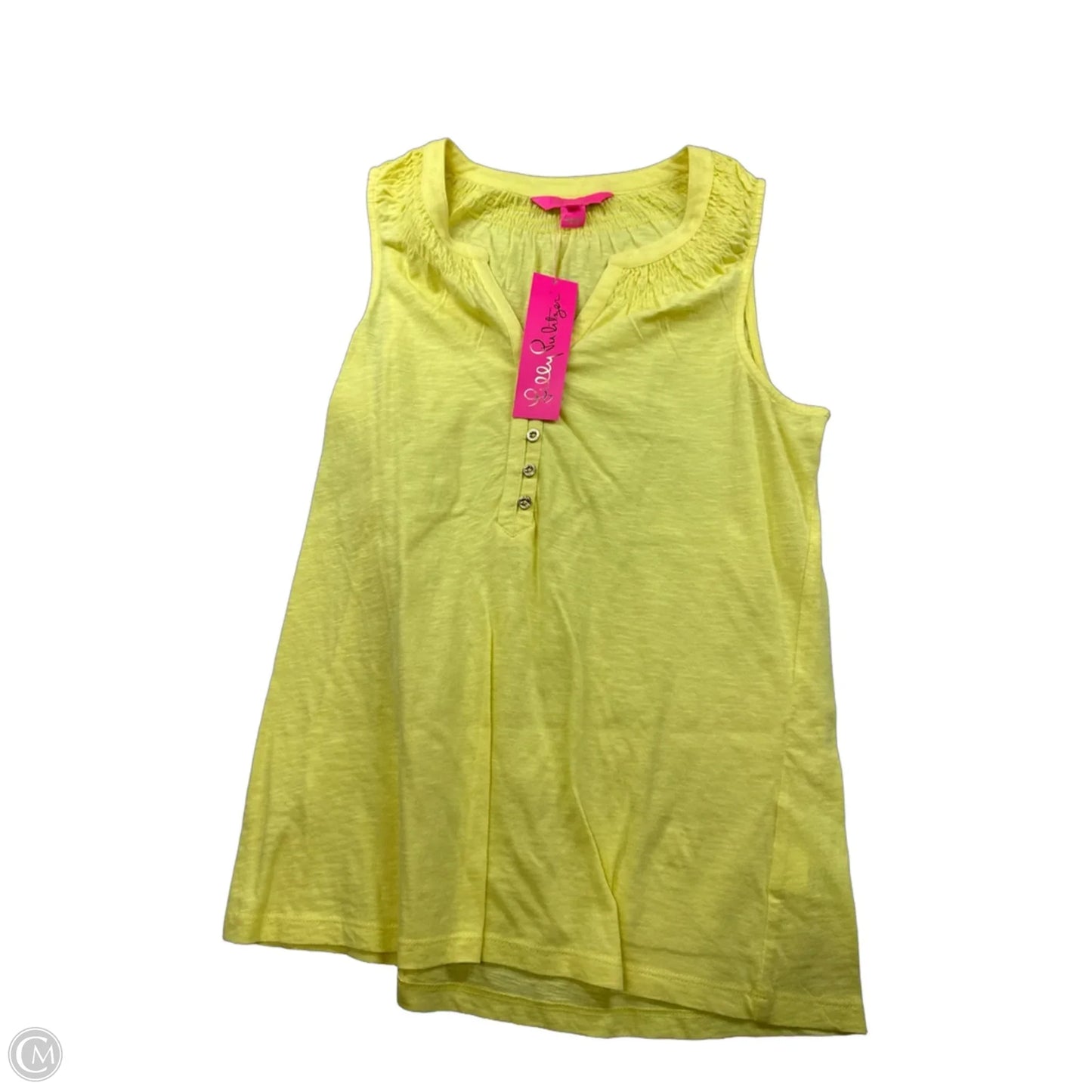 Top Sleeveless Designer By Lilly Pulitzer In Yellow, Size: Xs