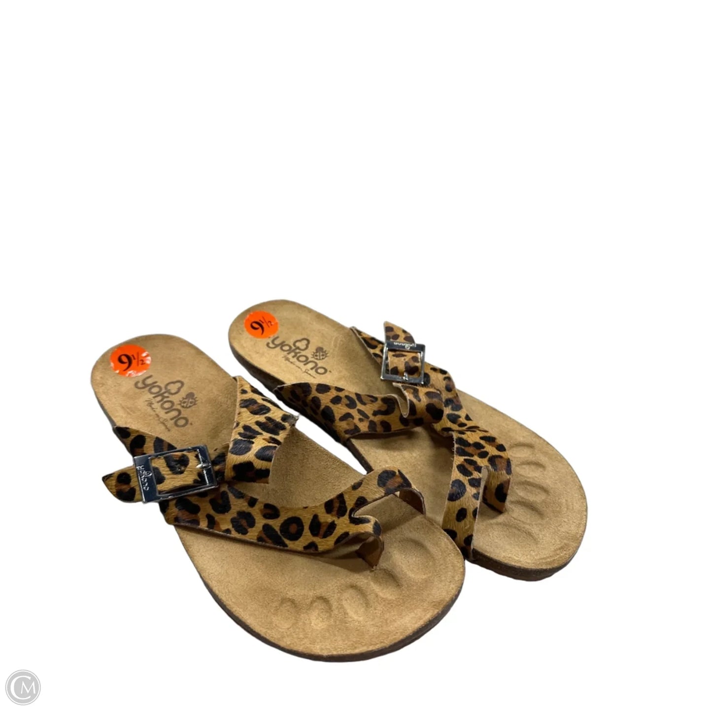 Sandals Flats By Yokono In Animal Print, Size: 9.5