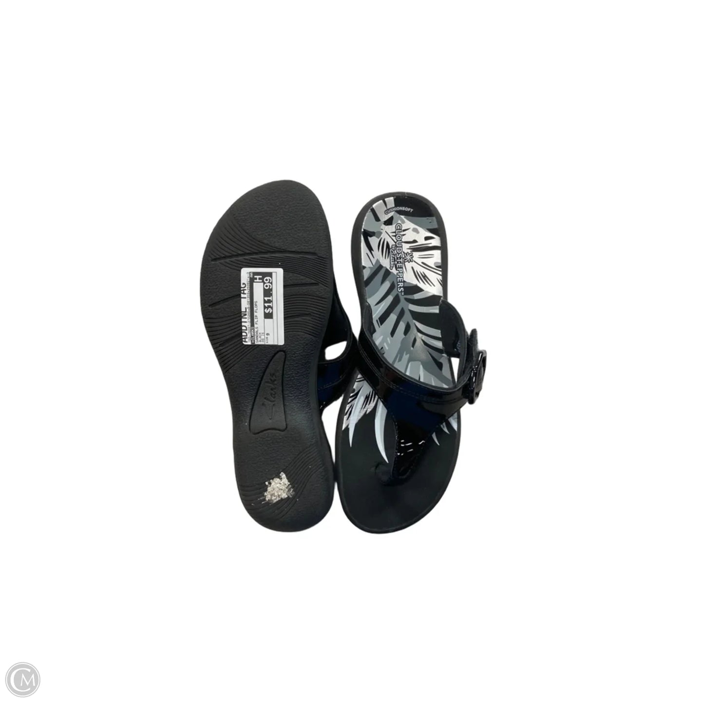 Sandals Flip Flops By Clarks In Black, Size: 9