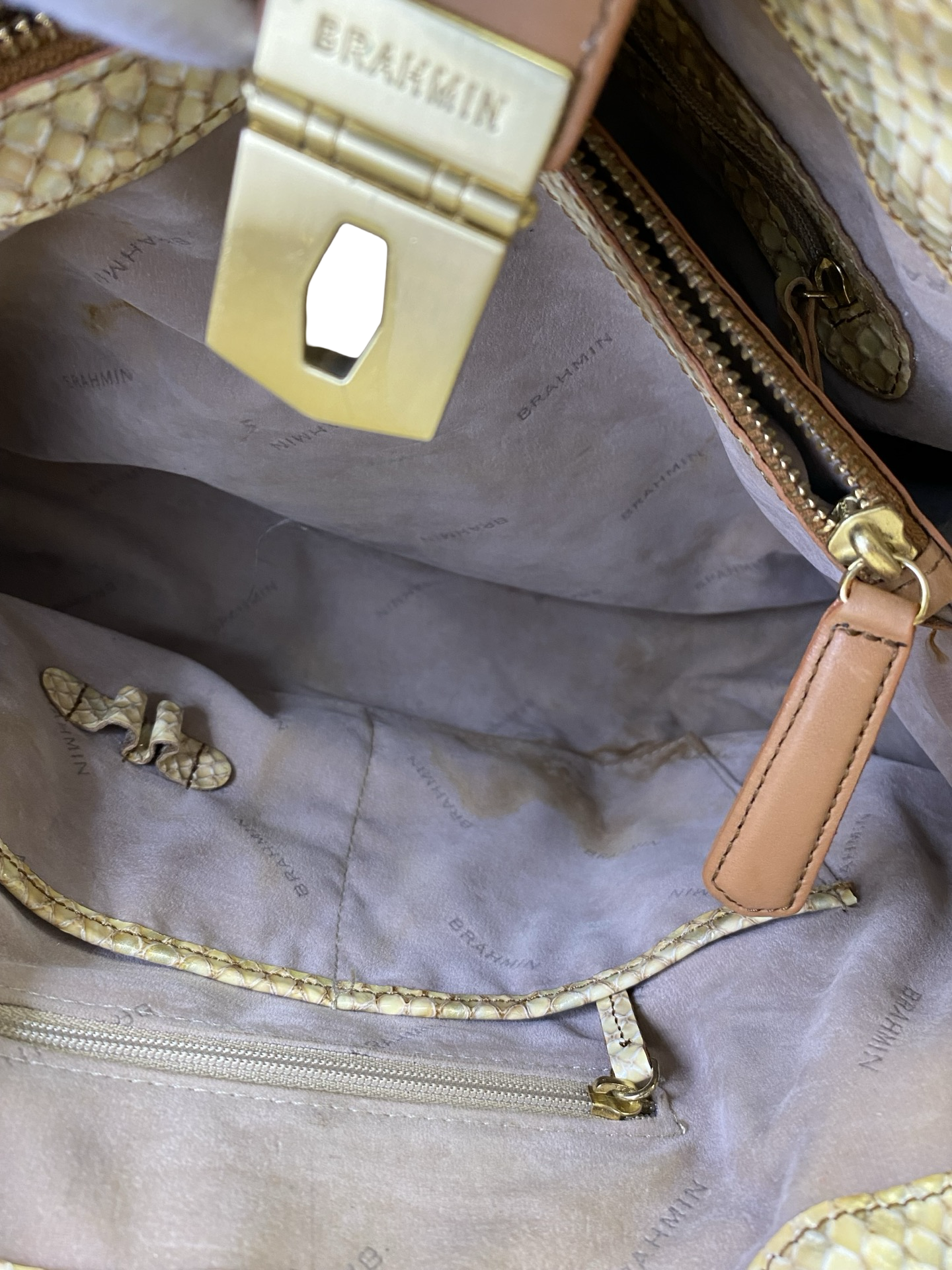 Handbag Designer By Brahmin, Size: Large