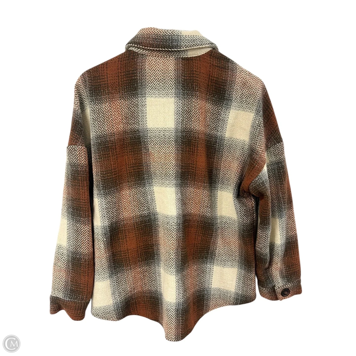 Jacket Shirt By Shein In Plaid Pattern, Size: M