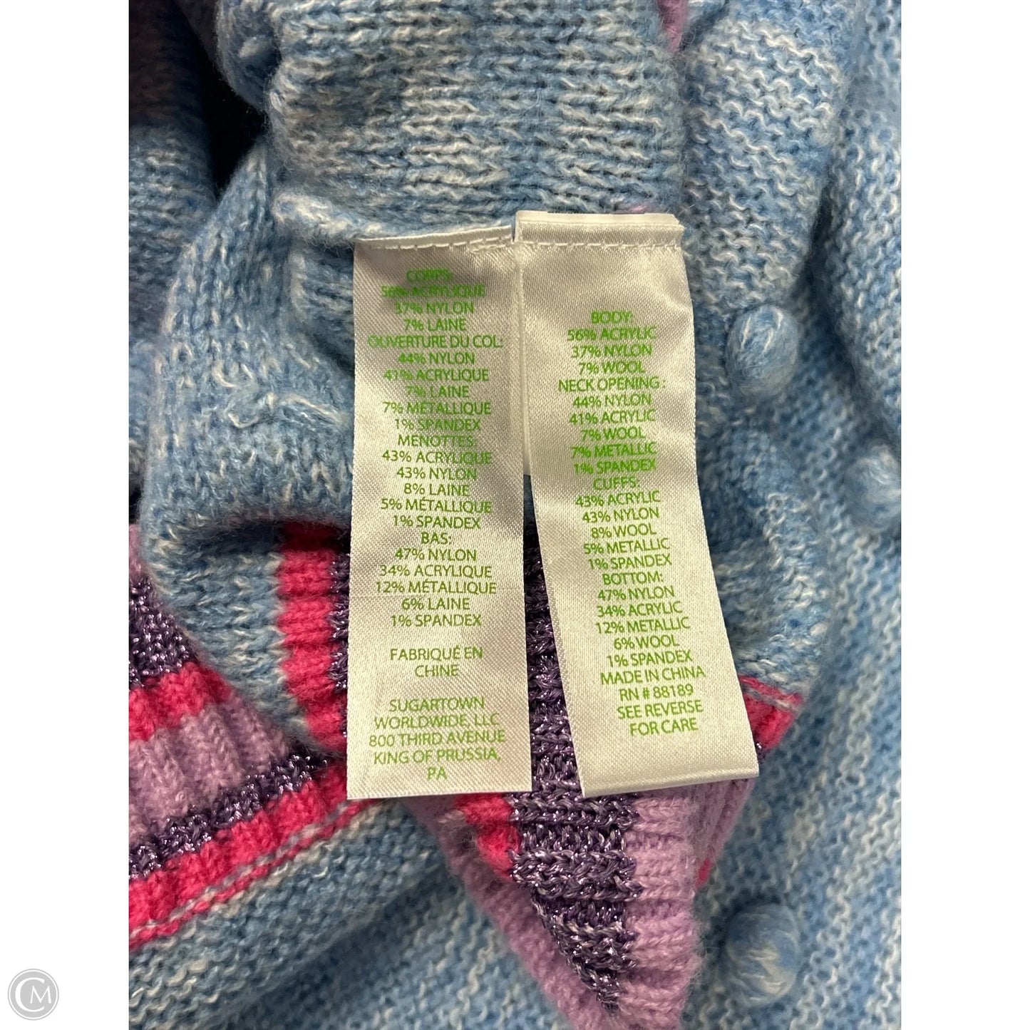 Sweater Designer By Lilly Pulitzer In Blue & Pink, Size: Xl