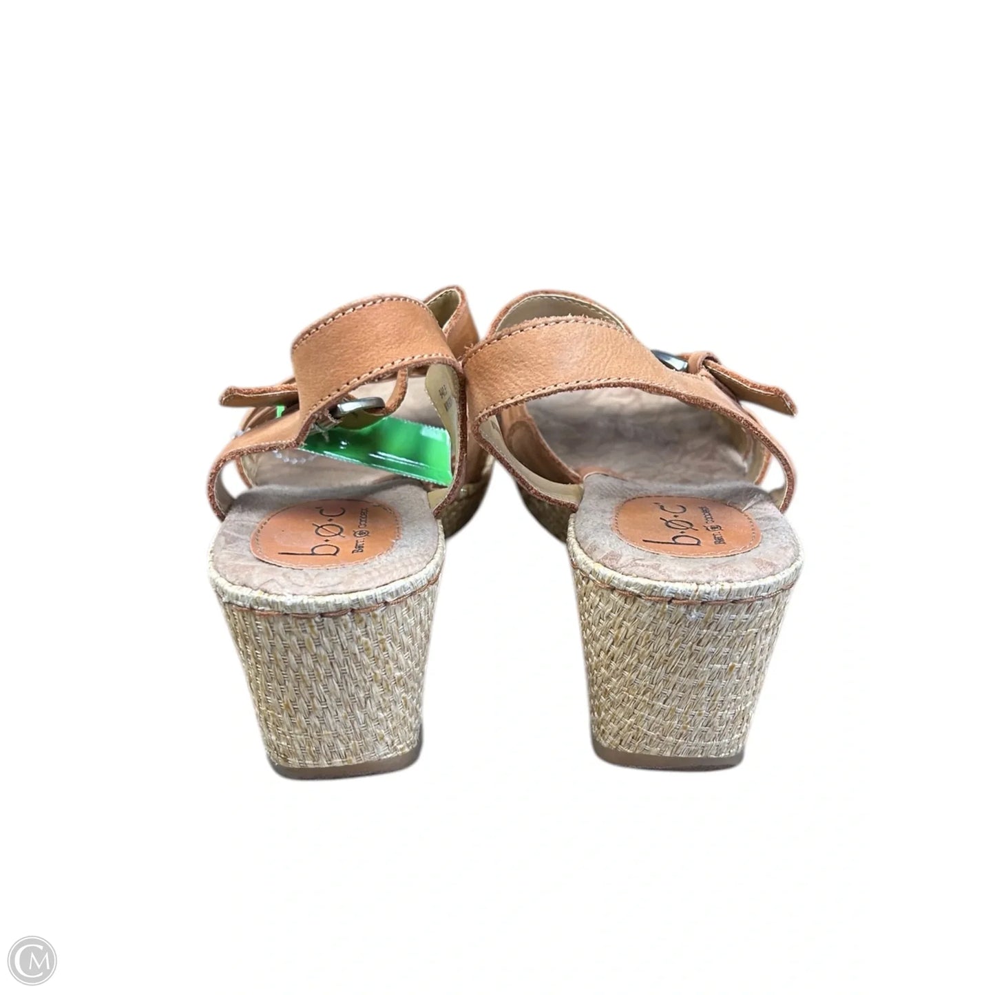 Sandals Heels Wedge By Boc In Tan, Size: 9