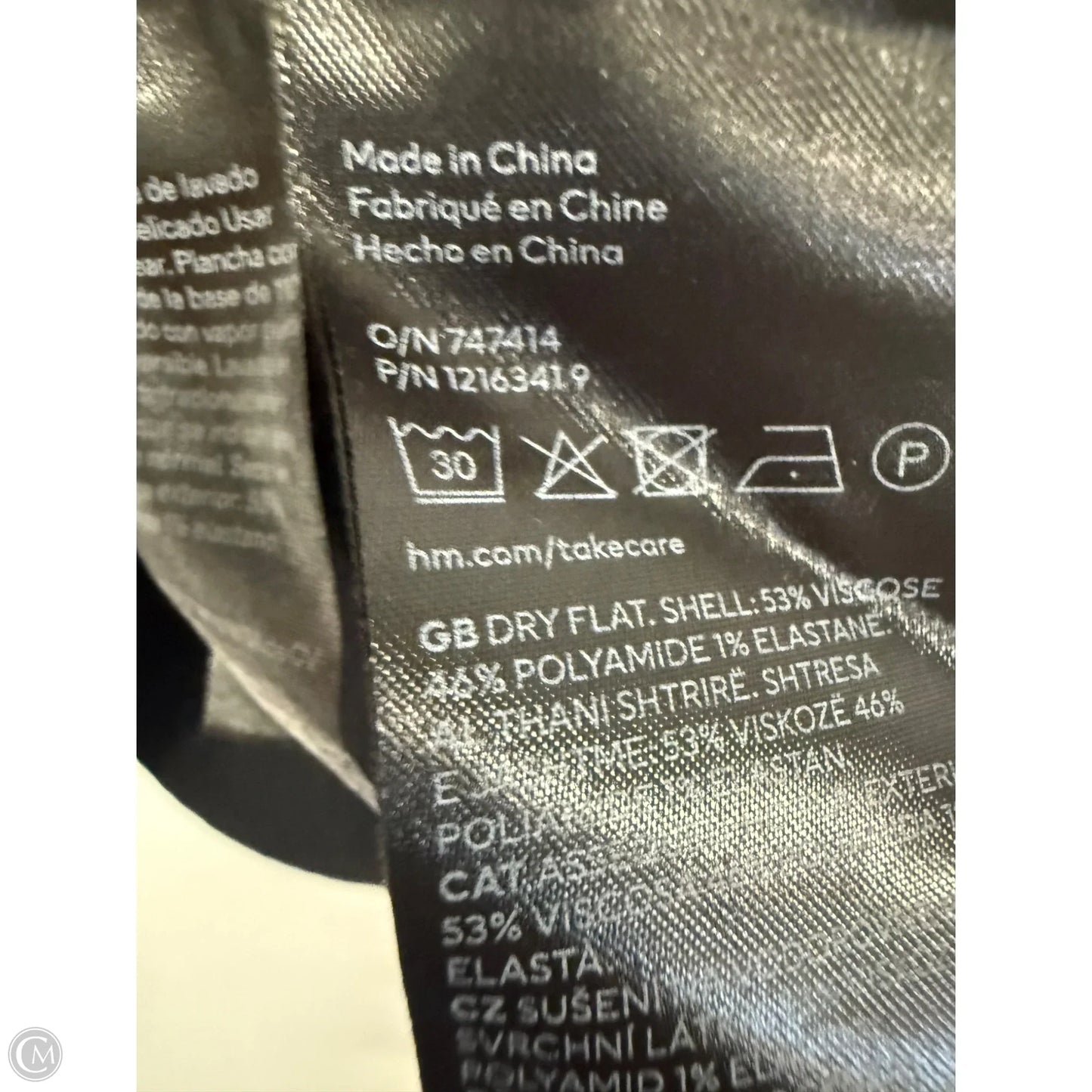 Blouse Long Sleeve By H&m In Black, Size: L