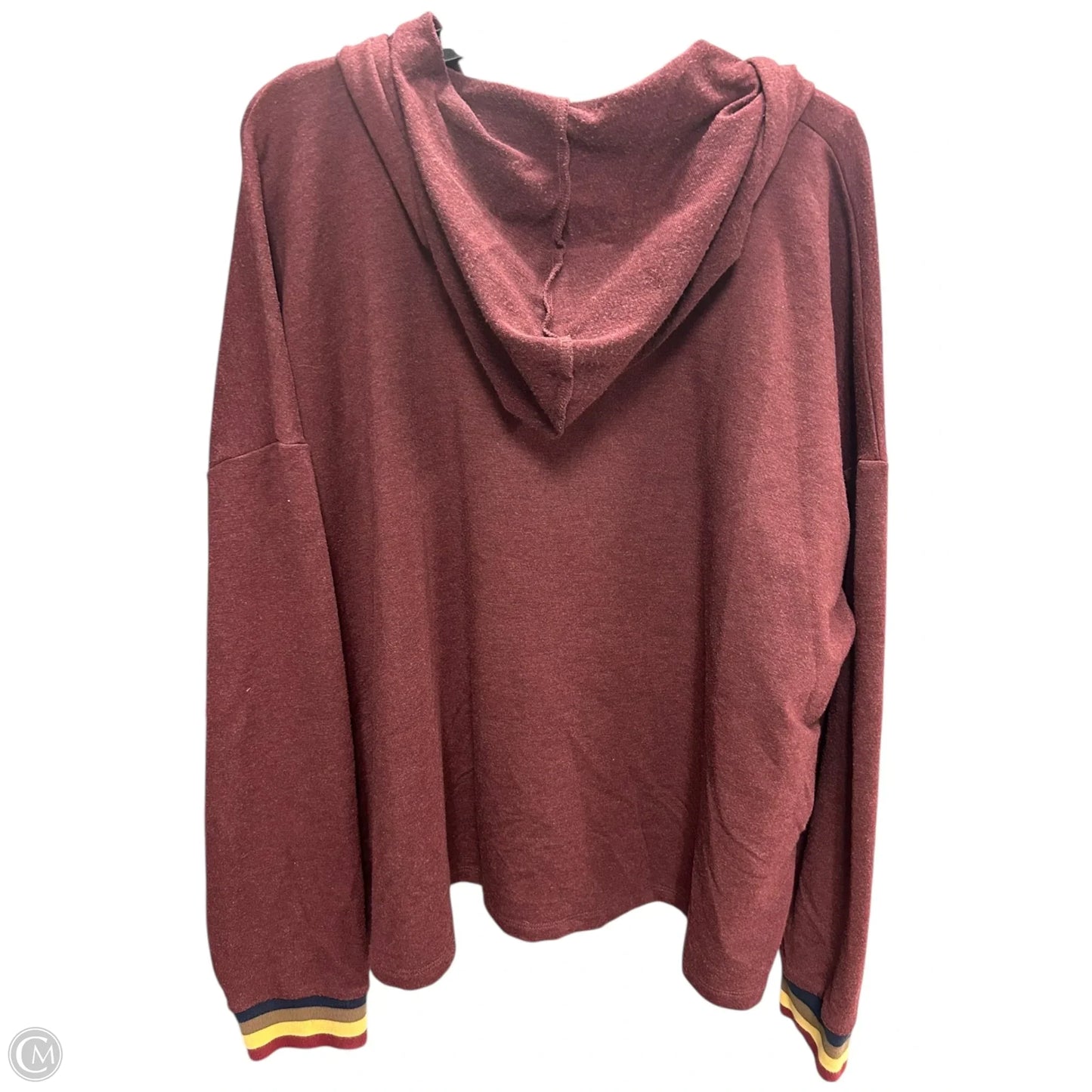 Sweatshirt Hoodie By Natural Reflections In Maroon, Size: Xxl