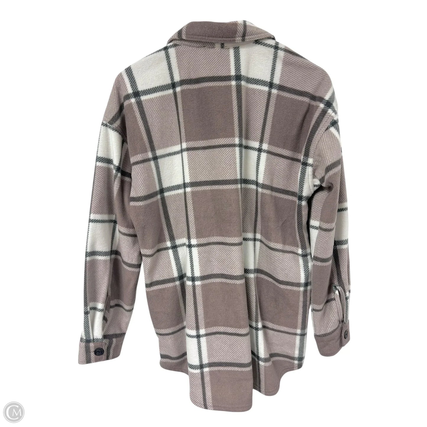 Jacket Shirt By Maurices In Tan & White, Size: S
