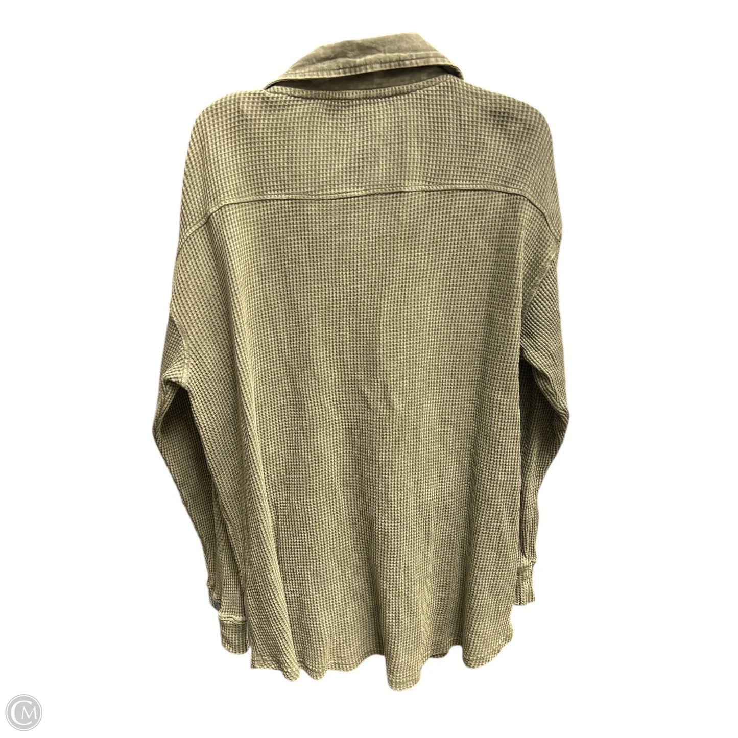 Jacket Shirt By Mono B In Grey, Size: L