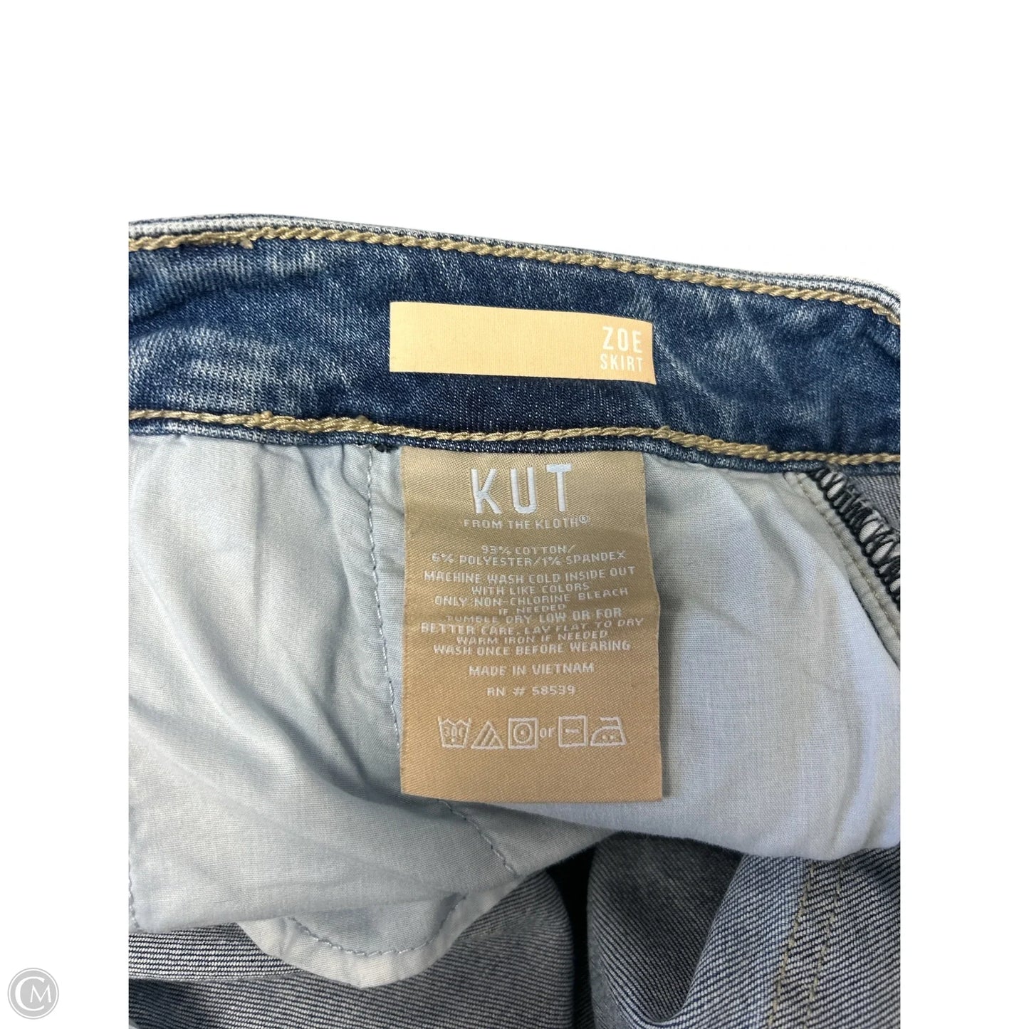 Skirt Mini & Short By Kut In Blue Denim, Size: 12