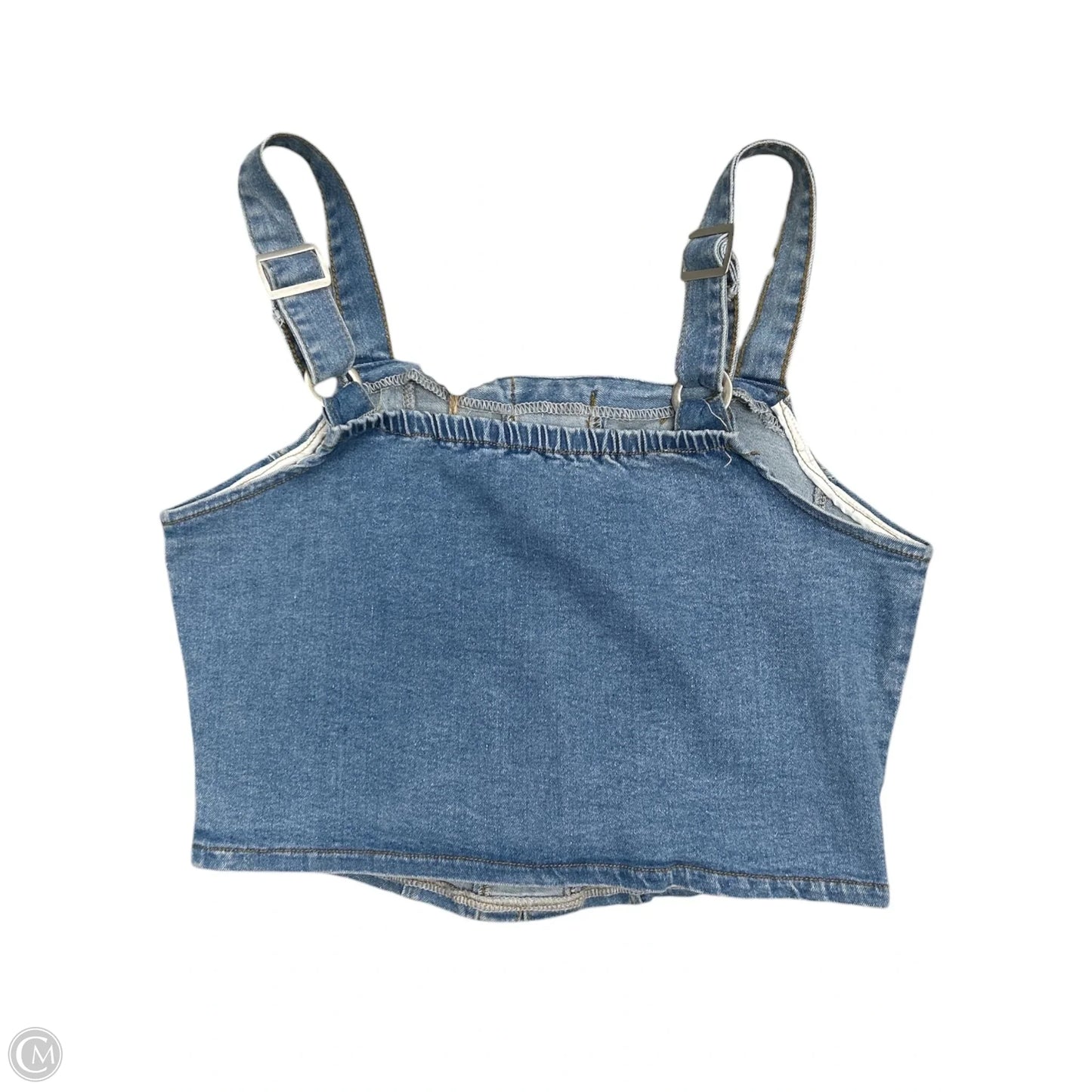 Top Sleeveless By Cmc In Blue Denim, Size: L