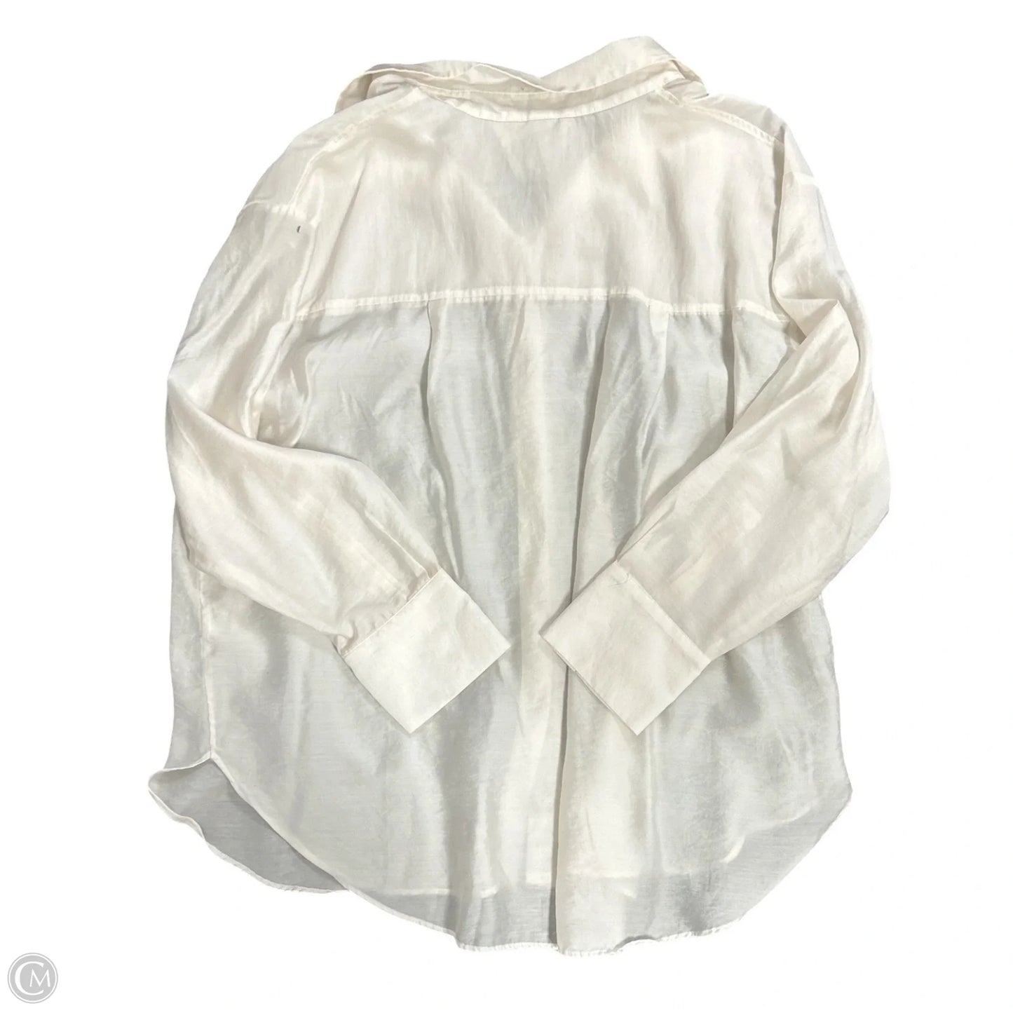 Blouse Long Sleeve By H&m In White, Size: Xxl