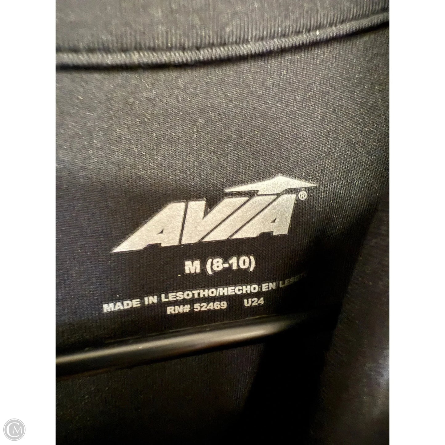 Athletic Top Long Sleeve Collar By Avia In Black, Size: M