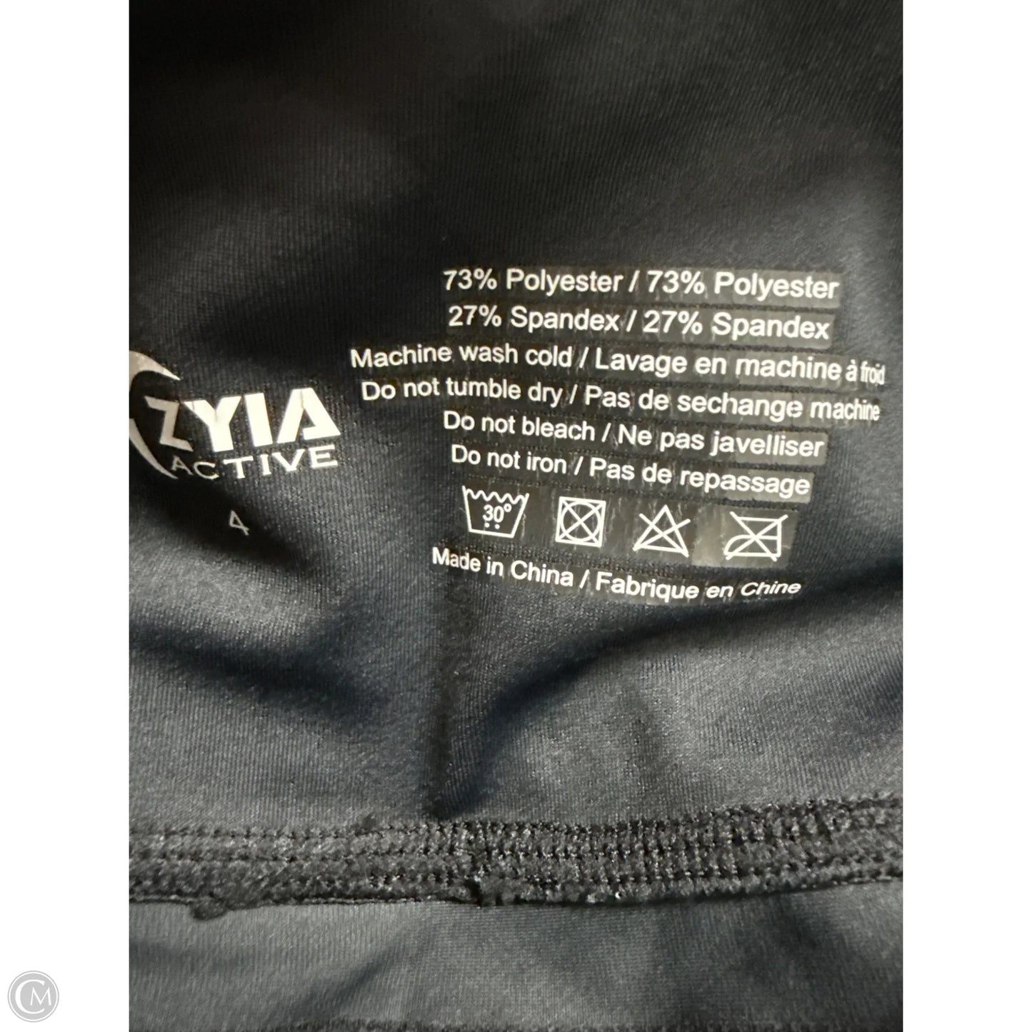 Athletic Leggings By Zyia In Black & Grey, Size: 4